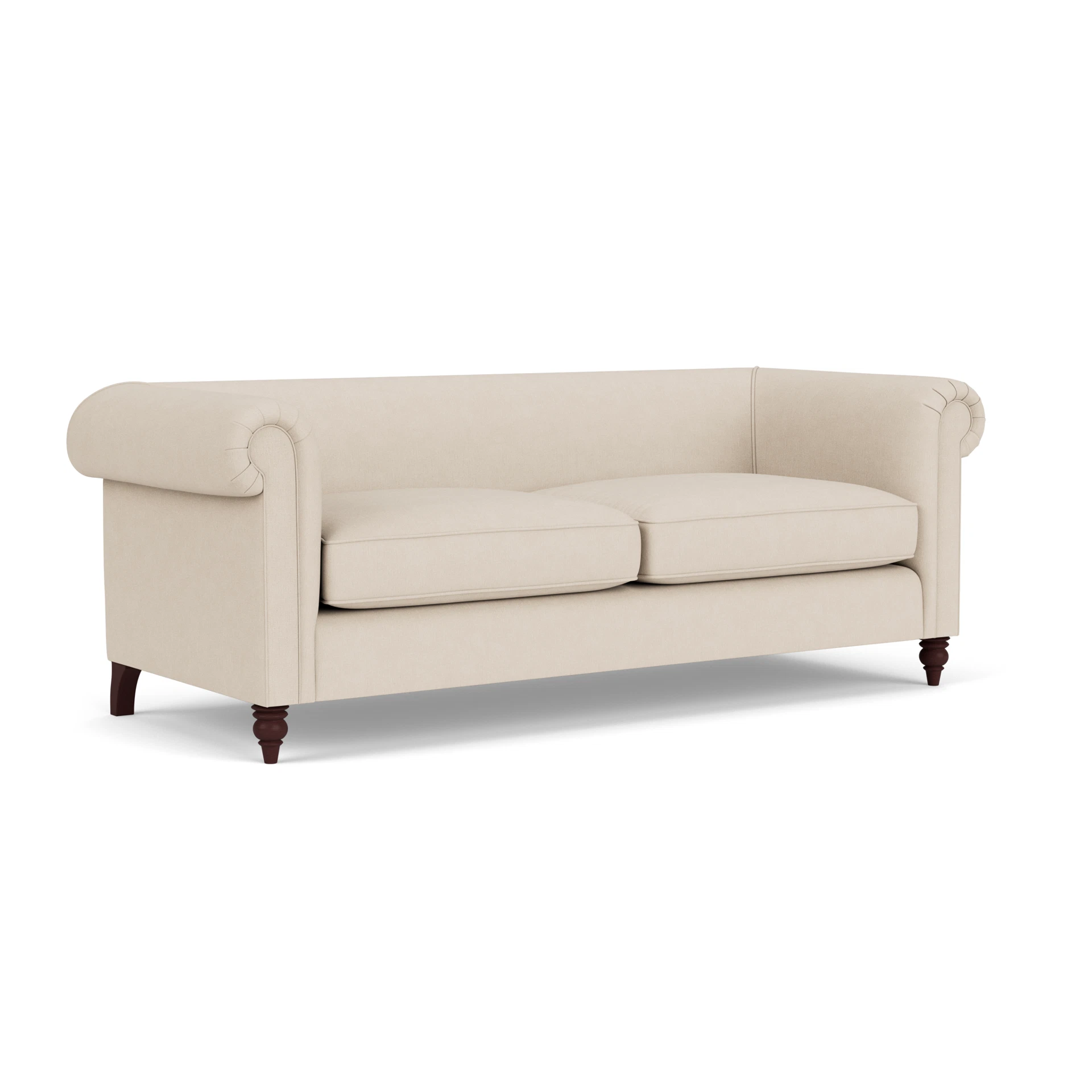 Rayner 4 Seater Sofa in House Linen Mix - Lily White with Light legs