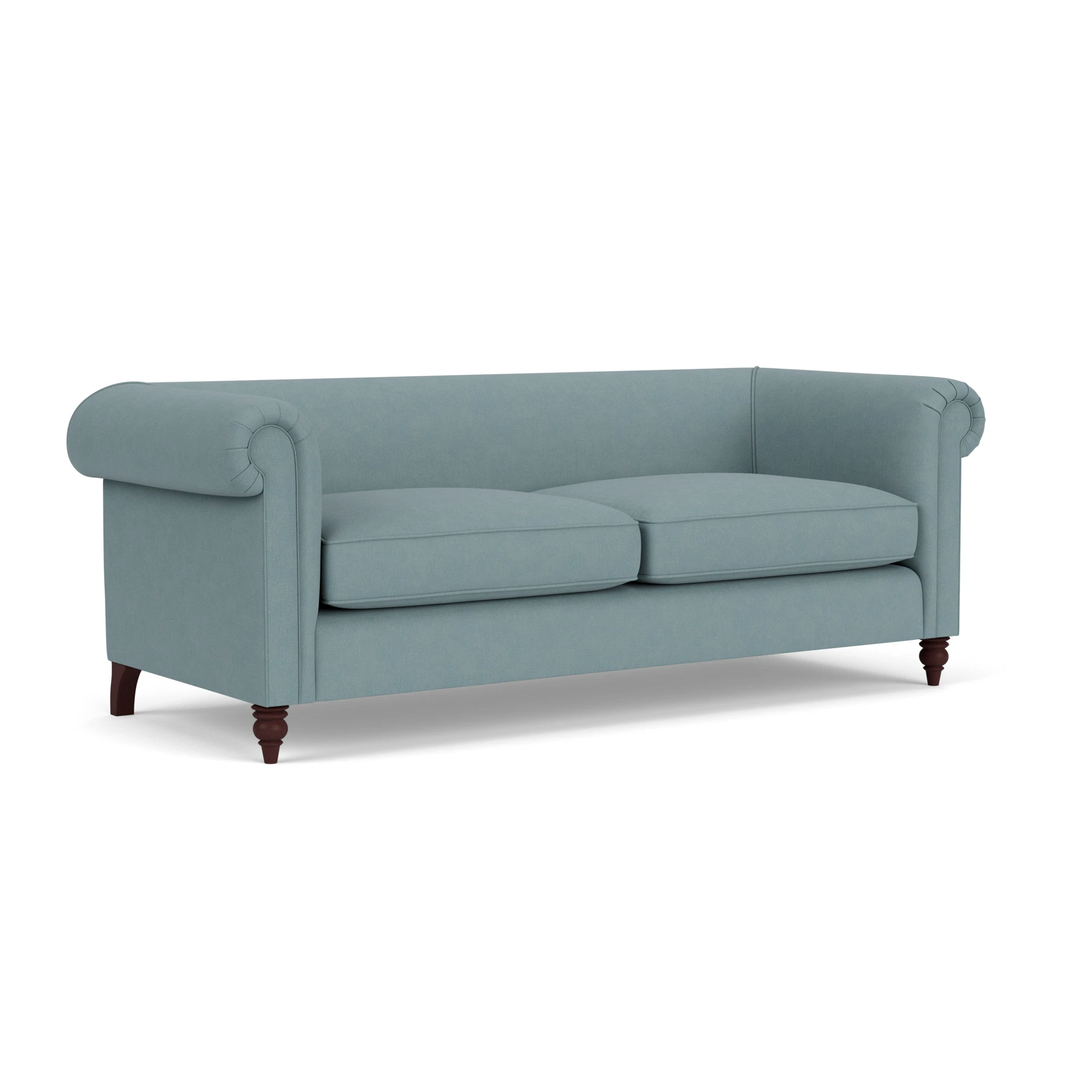 Rayner 4 Seater Sofa in House Linen Mix - Sky Blue with Light legs