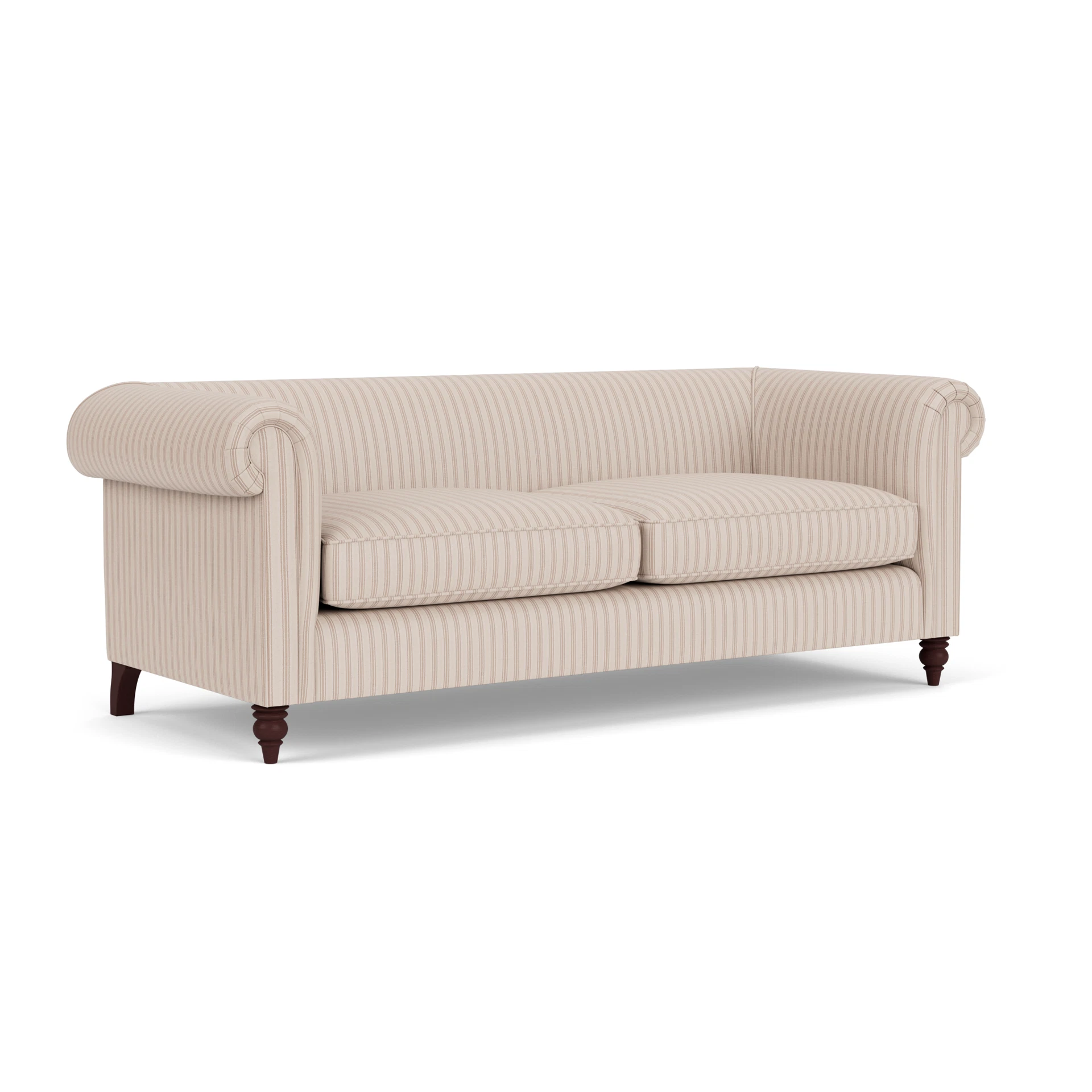 Rayner 4 Seater Sofa in Kingham Stripe - Flax with Light legs