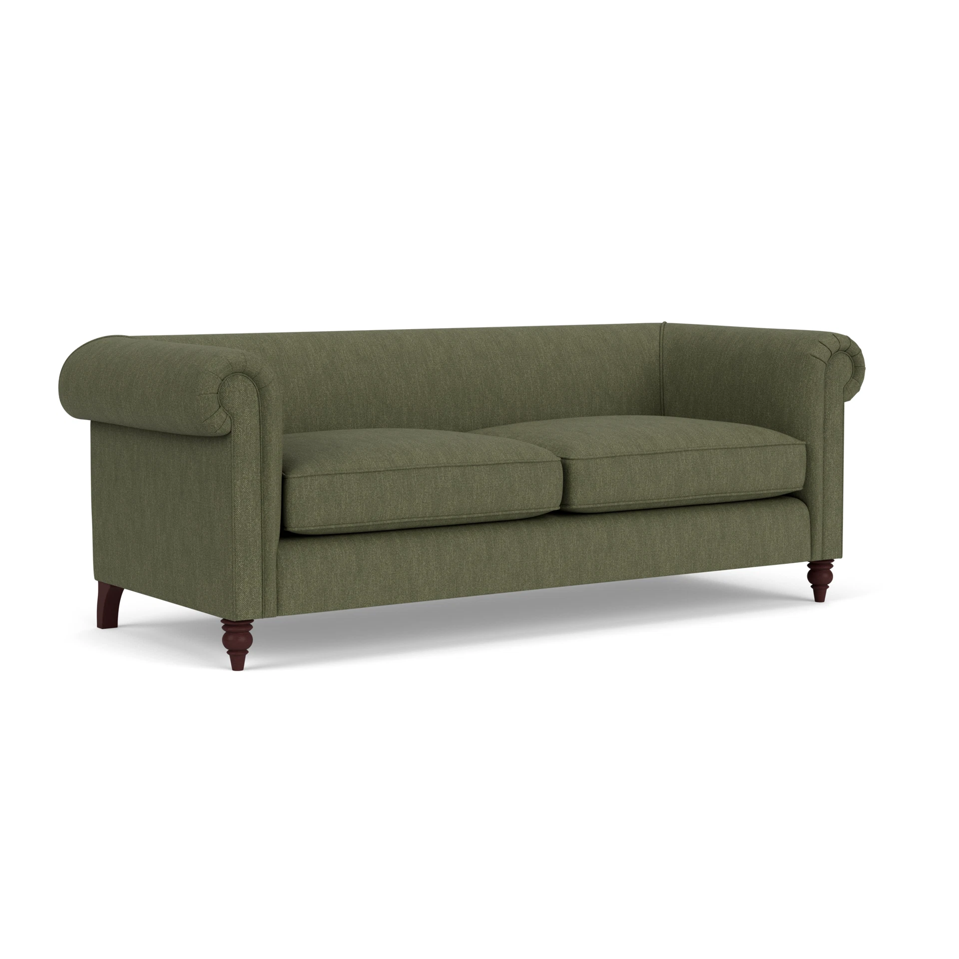 Rayner 4 Seater Sofa in Luxury Italian Linen - Fern with Light legs