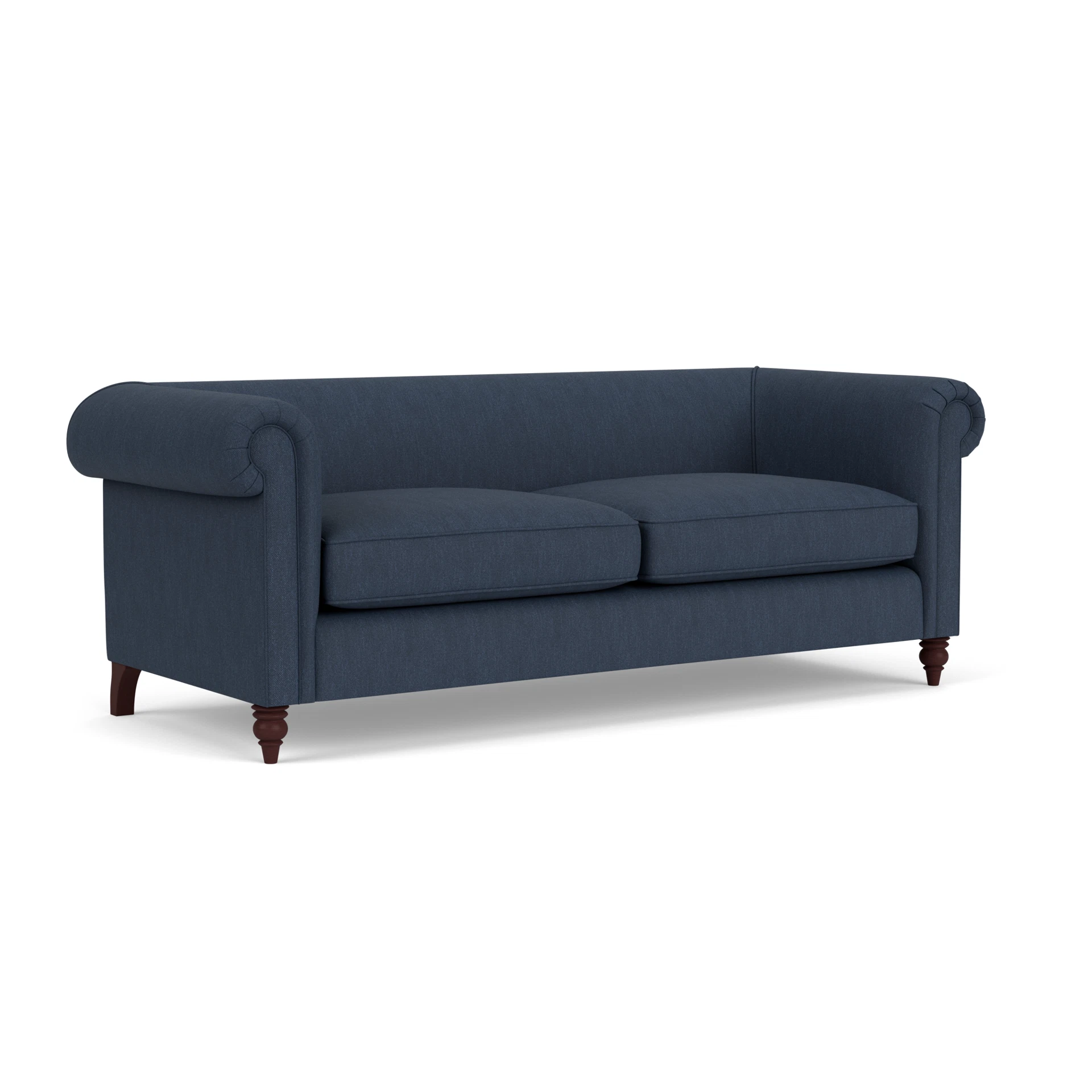 Rayner 4 Seater Sofa in Luxury Italian Linen - Indigo with Light legs