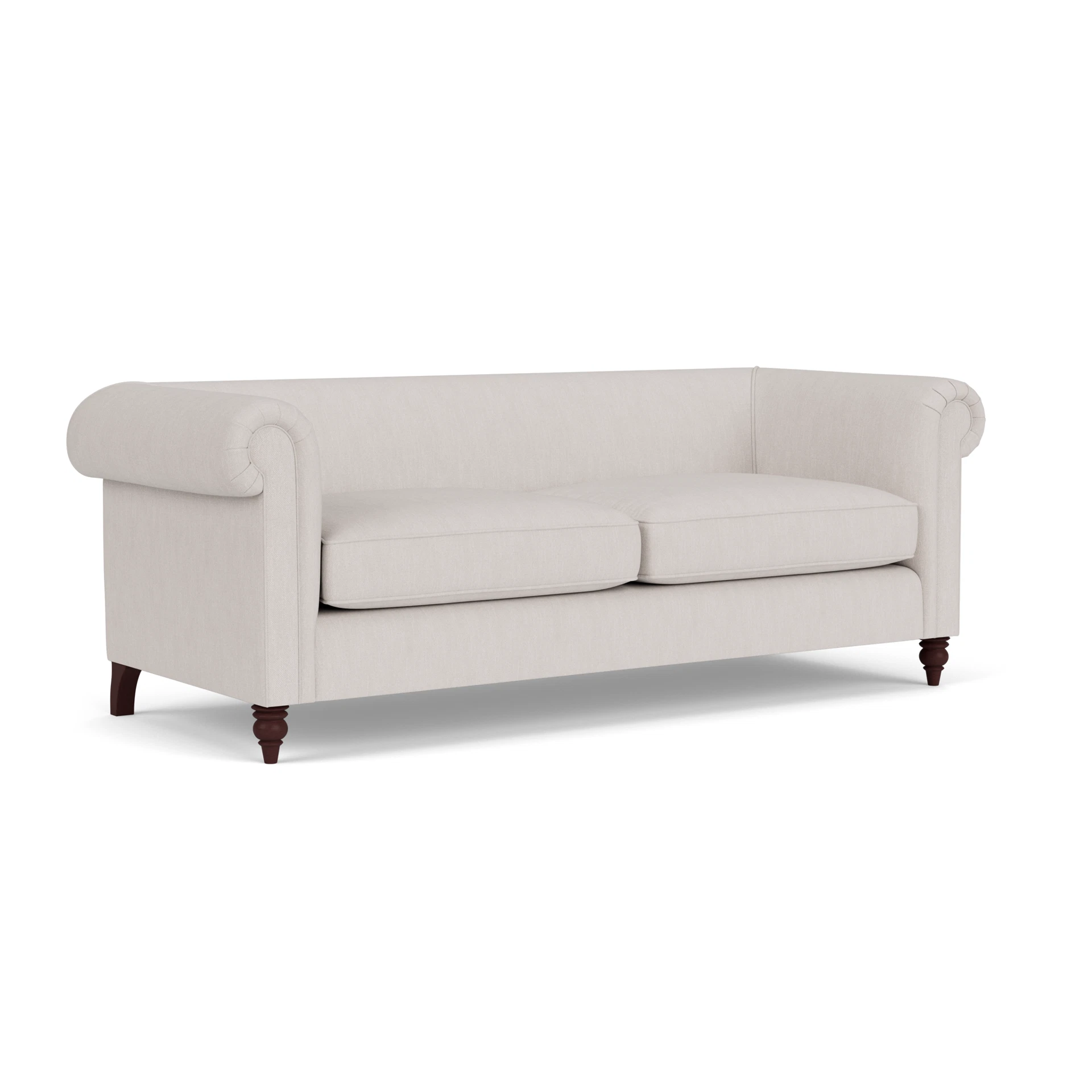 Rayner 4 Seater Sofa in Luxury Italian Linen - Soft White with Light legs