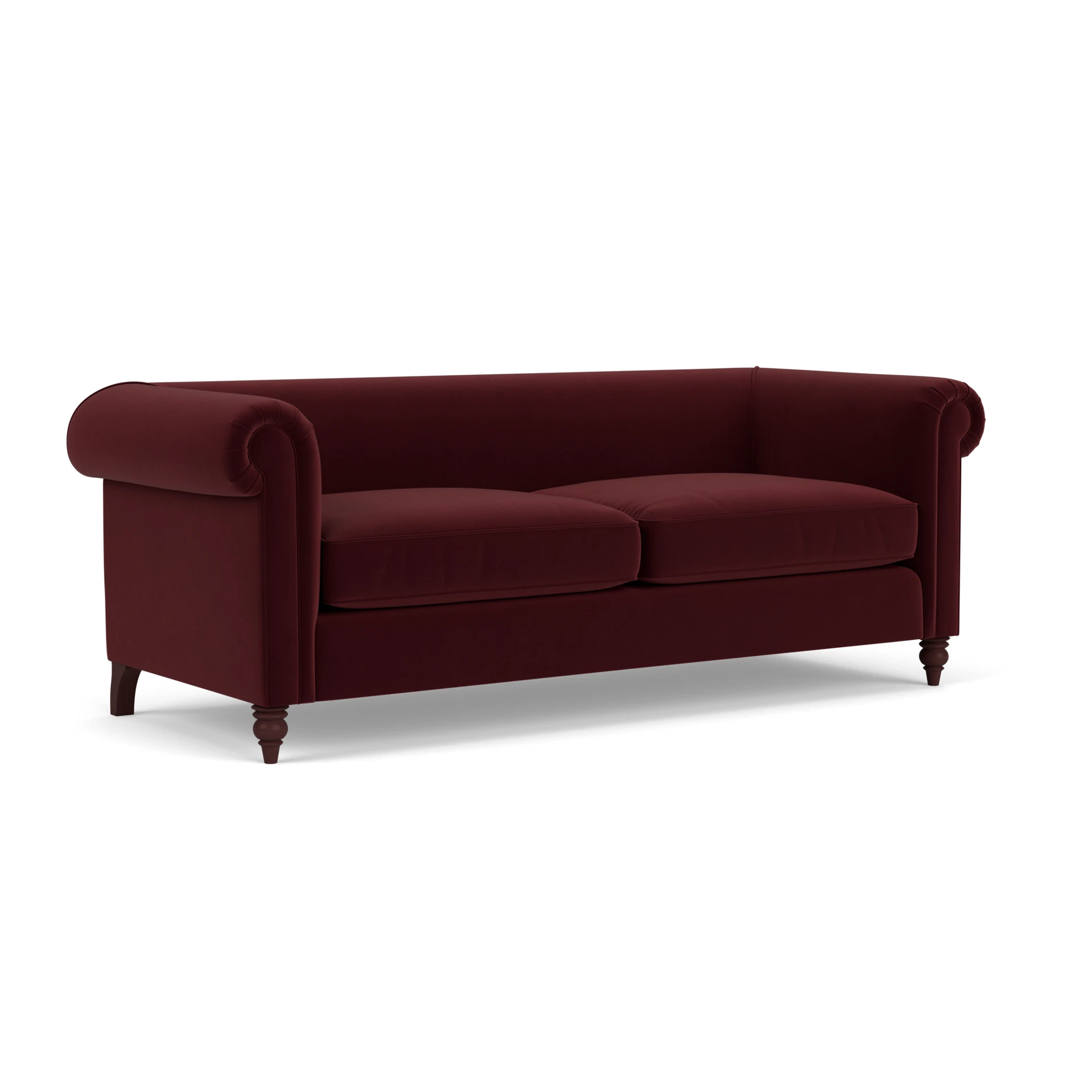 Rayner 4 Seater Sofa in Matt Velvet - Dark Rosehip with Light legs
