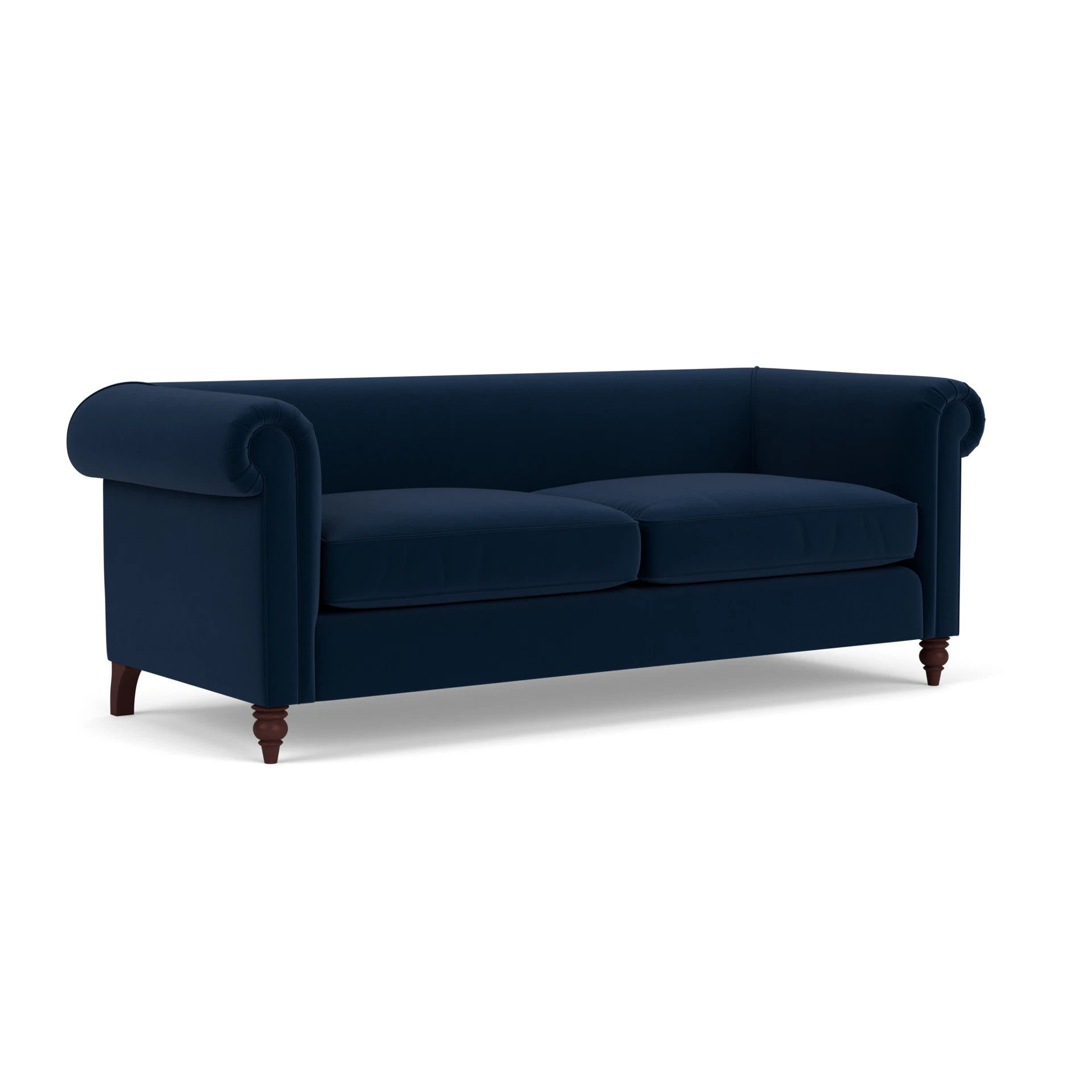 Rayner 4 Seater Sofa in Matt Velvet - Deep Blue with Light legs