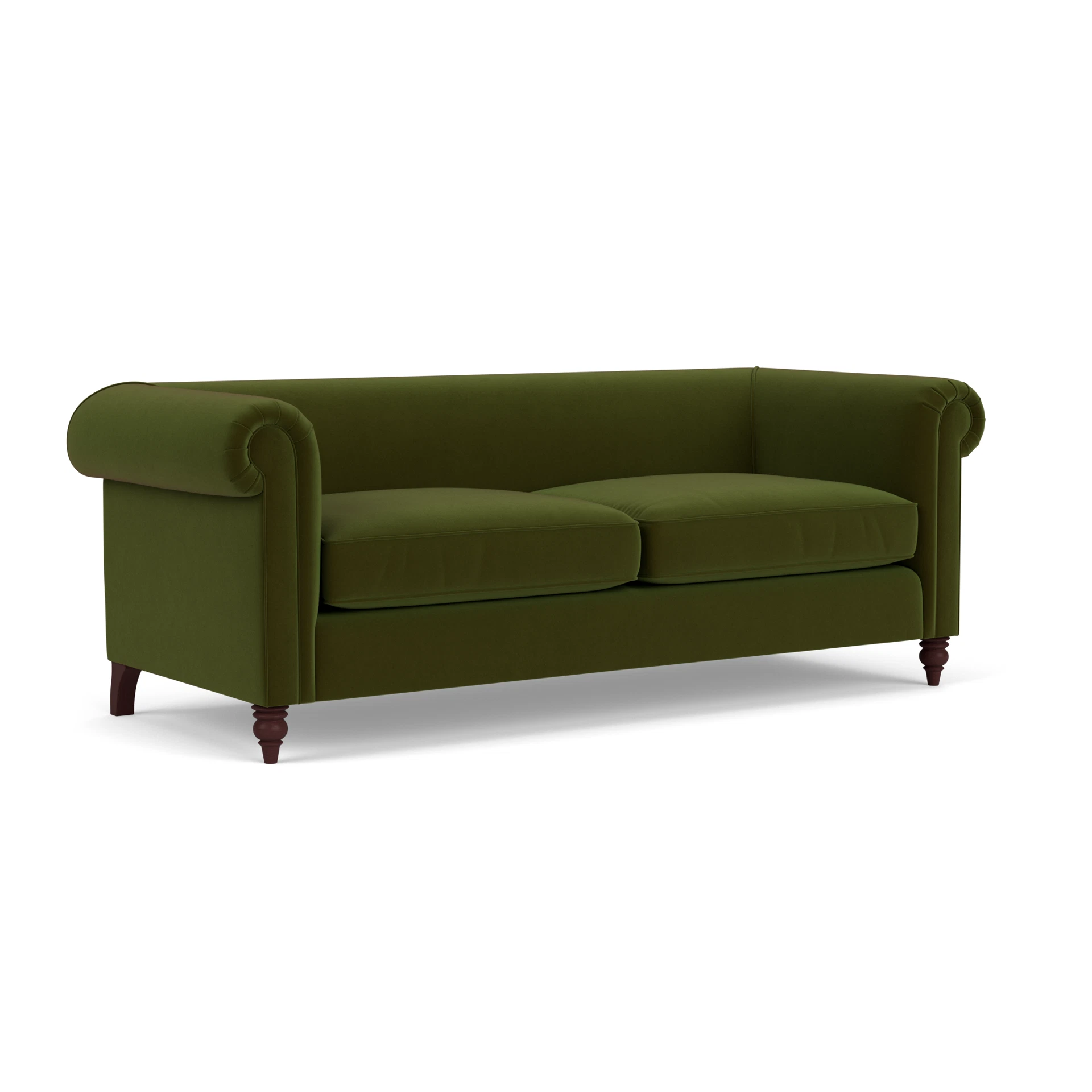 Rayner 4 Seater Sofa in Matt Velvet - Forest Green with Light legs