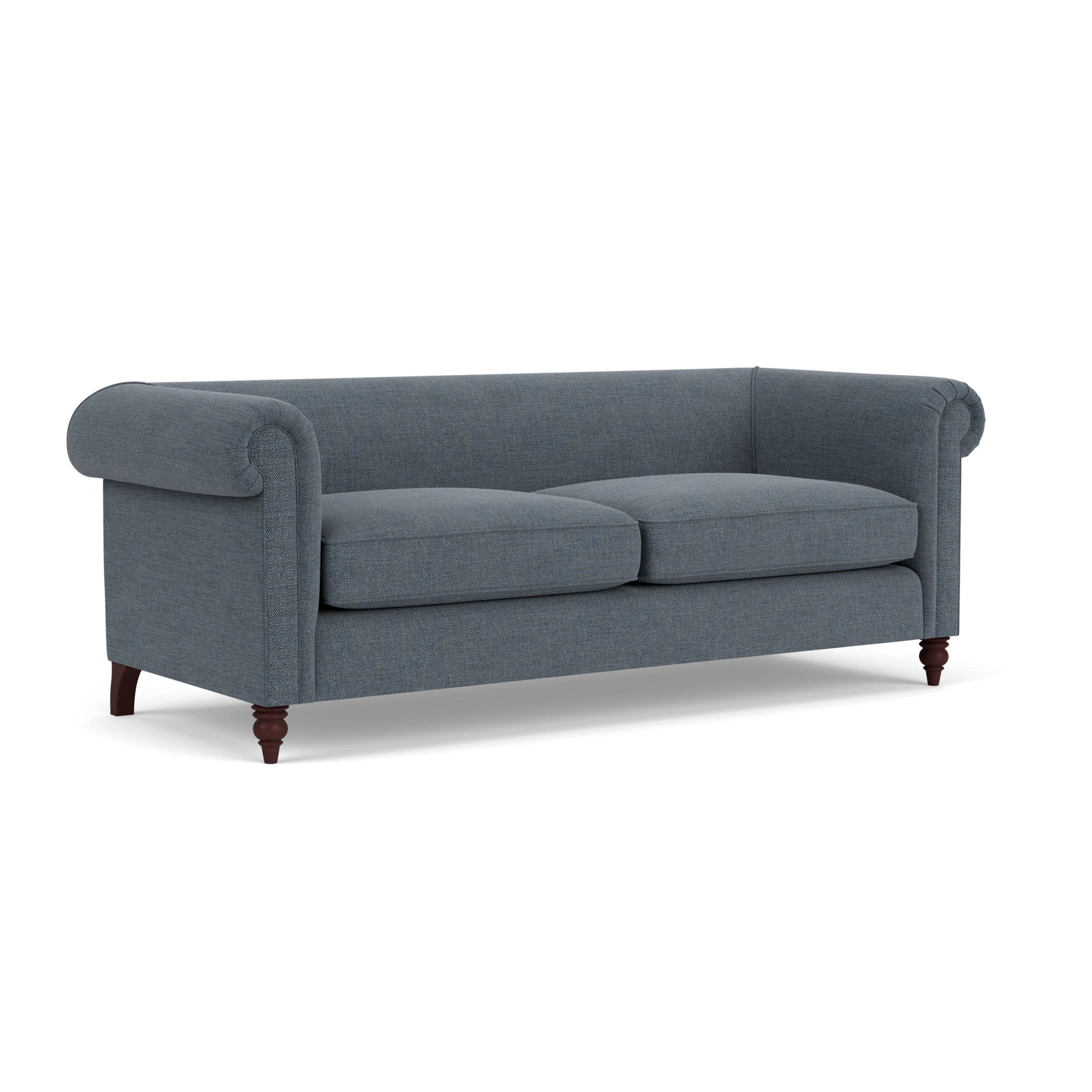 Rayner 4 Seater Sofa in Rustic Weave - Indigo with Light legs