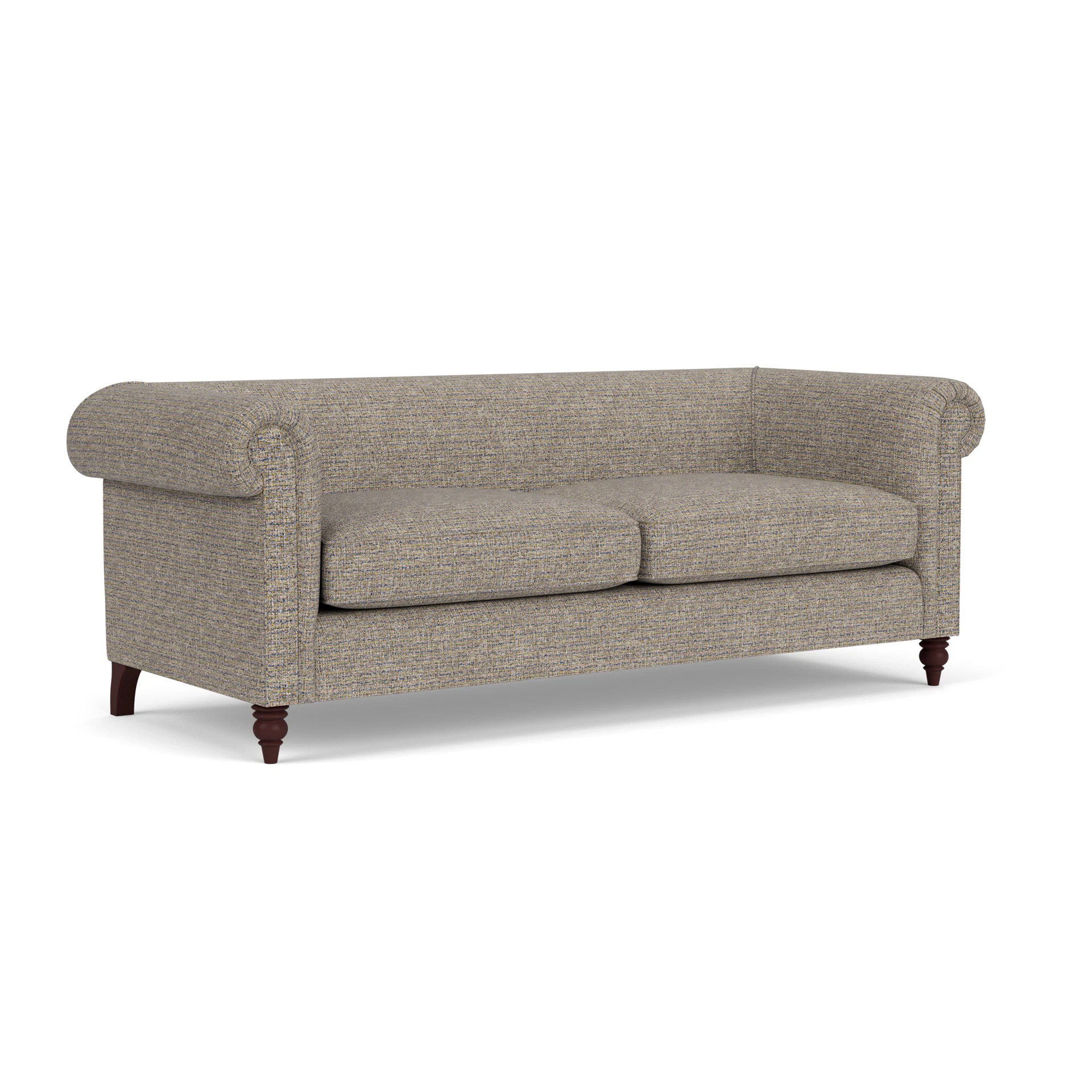 Rayner 4 Seater Sofa in Textured Weave - Shoreline Mix with Light legs
