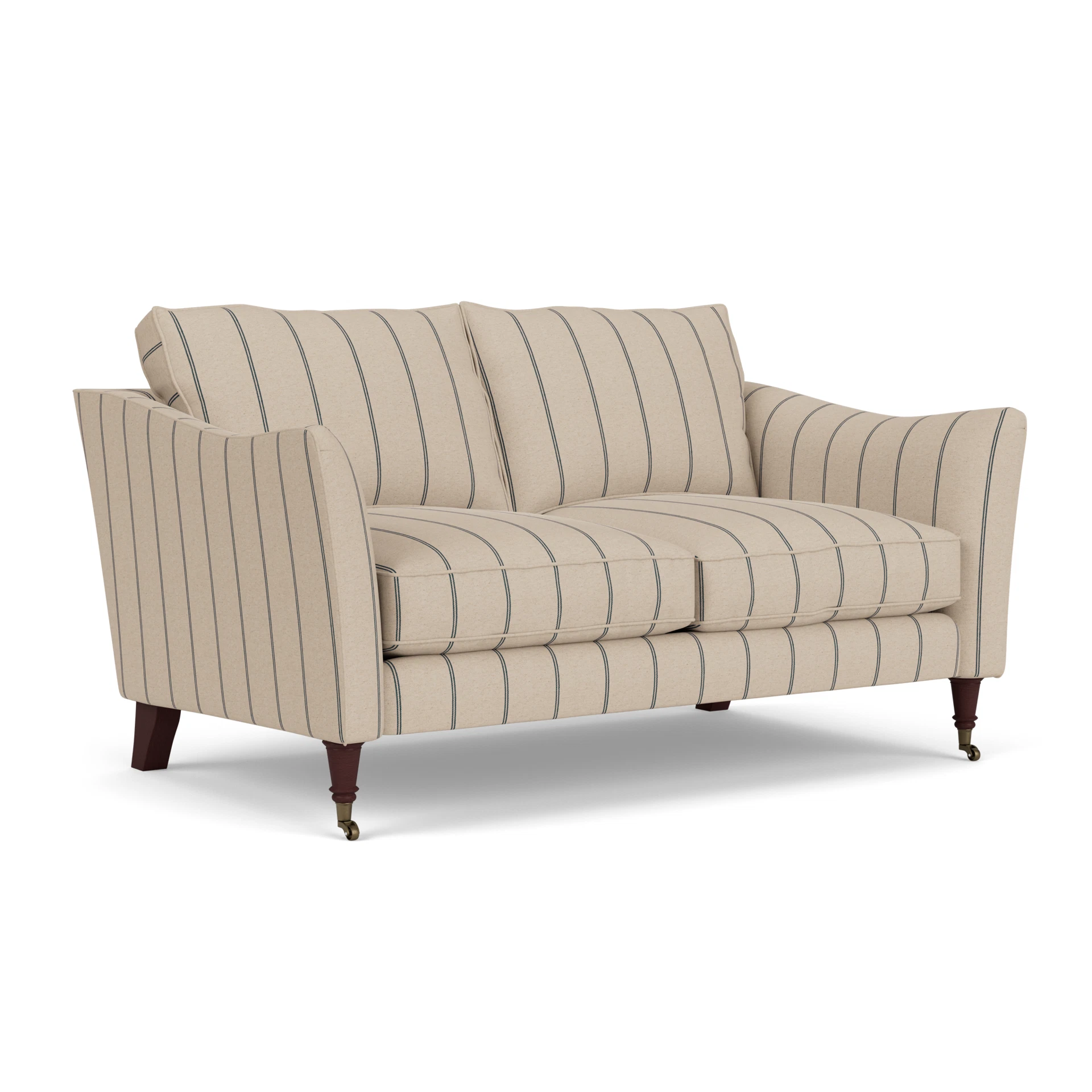 Robinson 2 Seater Sofa in Compton Stripe - Charcoal with Light legs