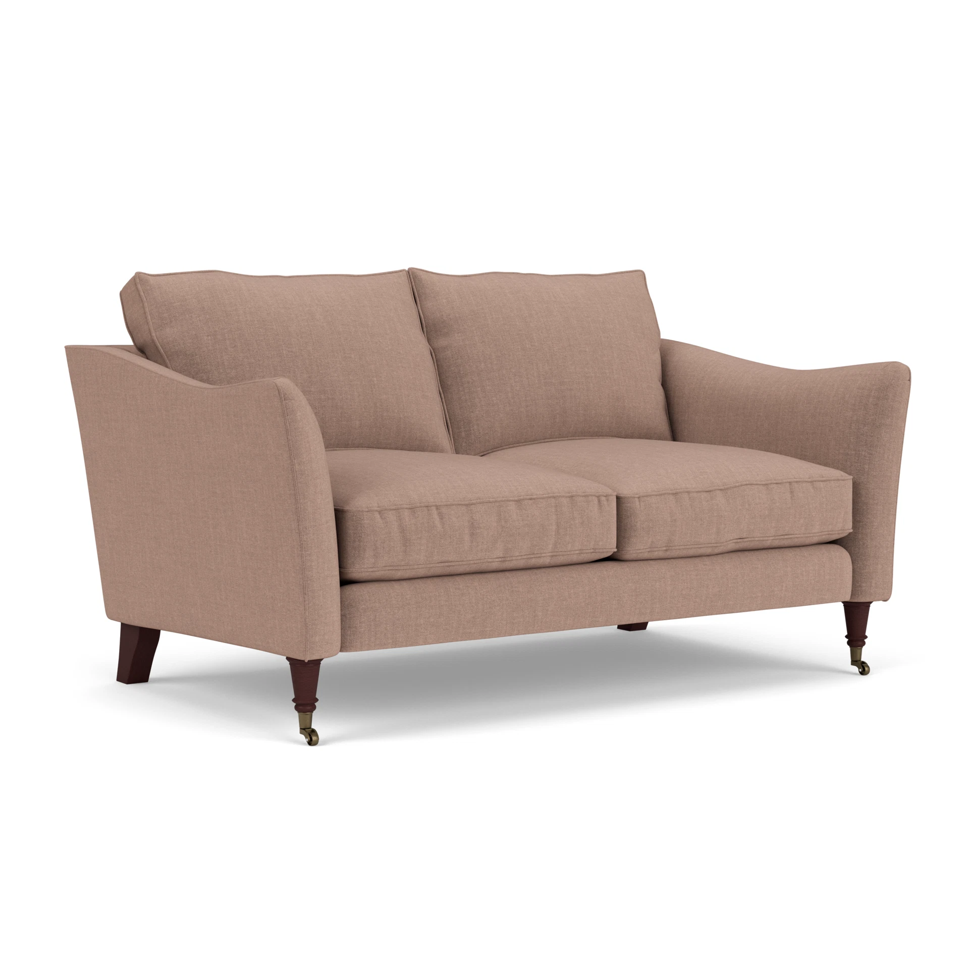 Robinson 2 Seater Sofa in Eco Chenille - Dusky Rose with Light legs