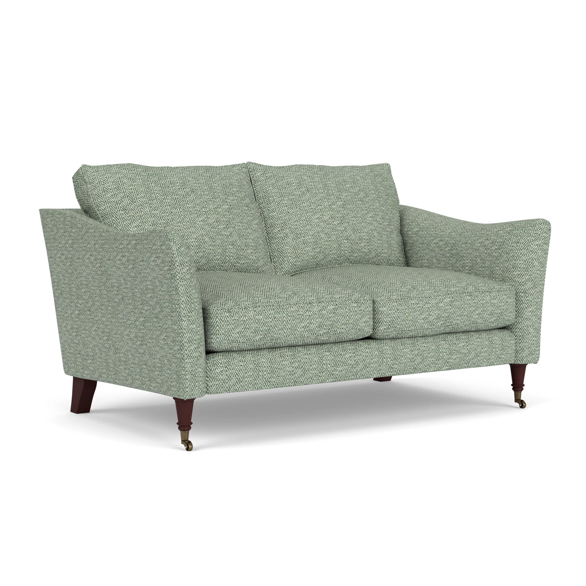Robinson 2 Seater Sofa in Herringbone Weave - Lake with Light legs