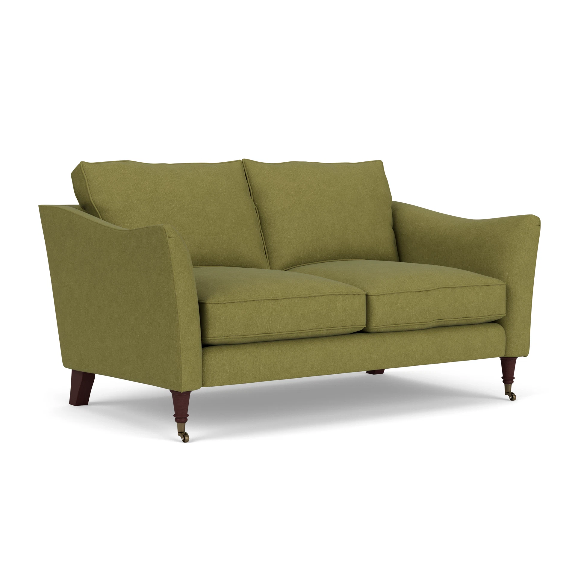 Robinson 2 Seater Sofa in House Linen Mix - Apple with Light legs
