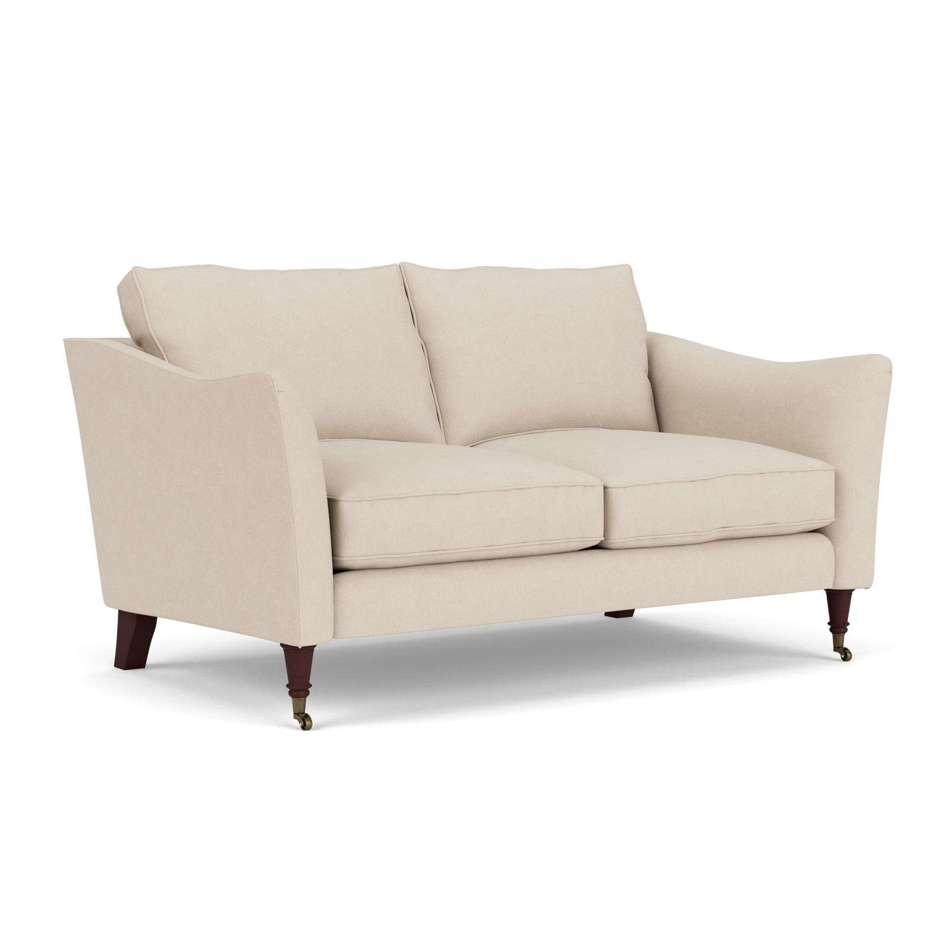 Robinson 2 Seater Sofa in House Linen Mix - Lily White with Light legs
