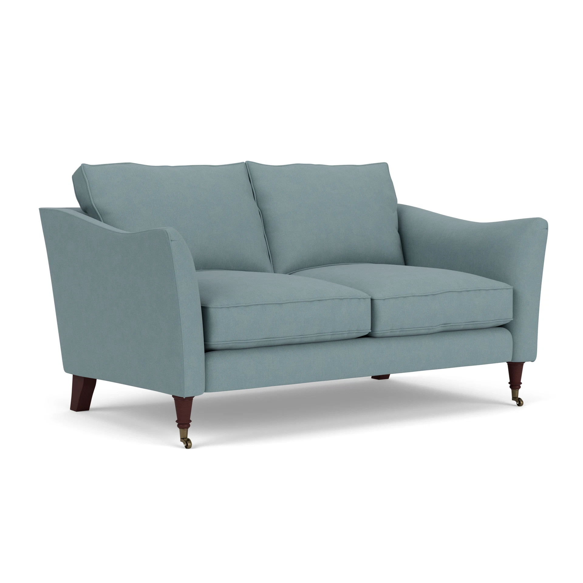 Robinson 2 Seater Sofa in House Linen Mix - Sky Blue with Light legs