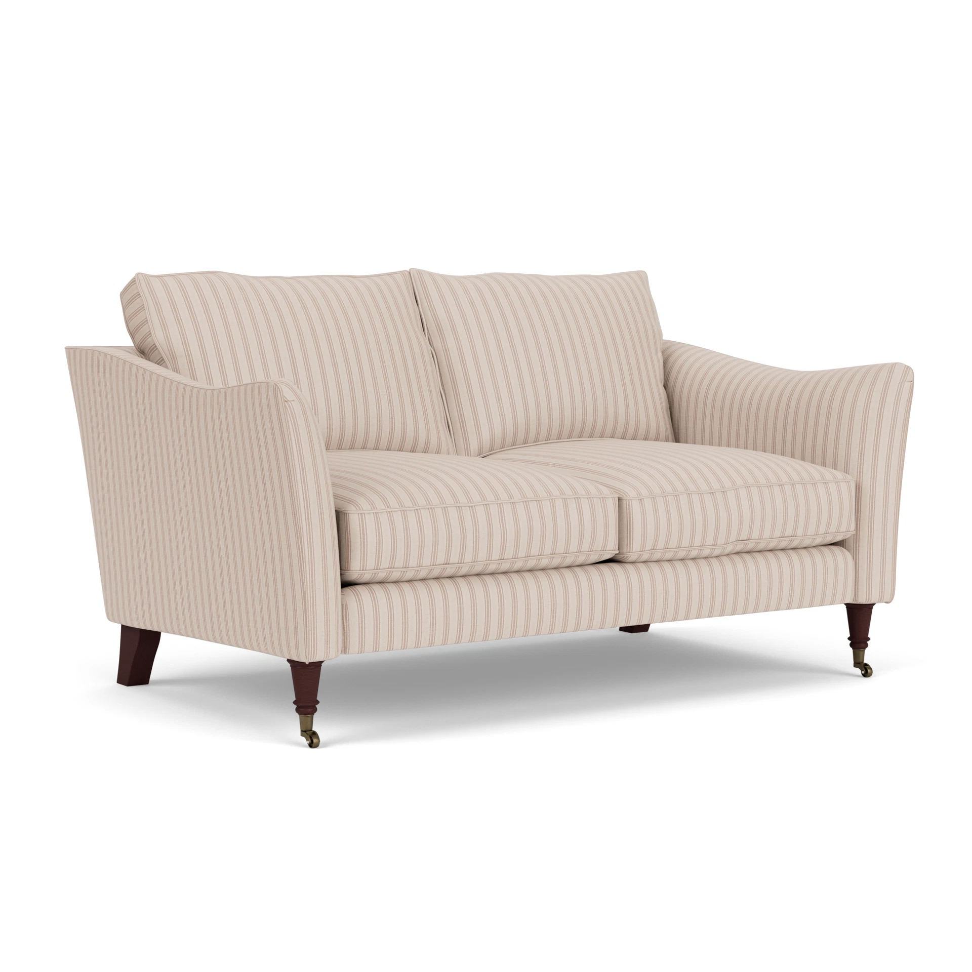 Robinson 2 Seater Sofa in Kingham Stripe - Flax with Light legs