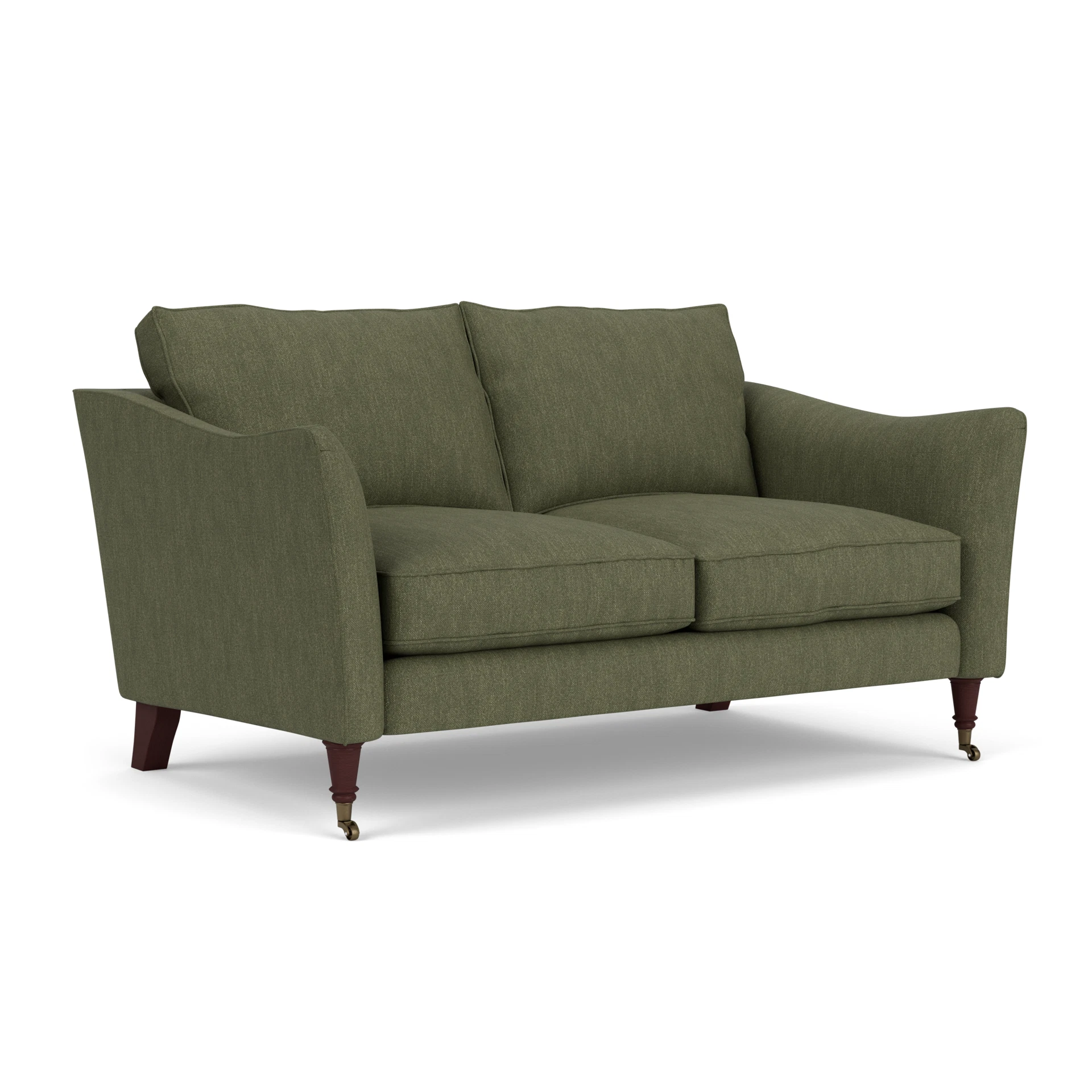 Robinson 2 Seater Sofa in Luxury Italian Linen - Fern with Light legs