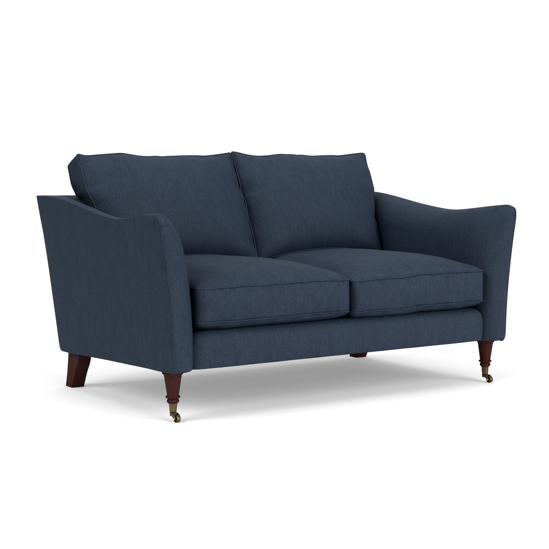 Robinson 2 Seater Sofa in Luxury Italian Linen - Indigo with Light legs