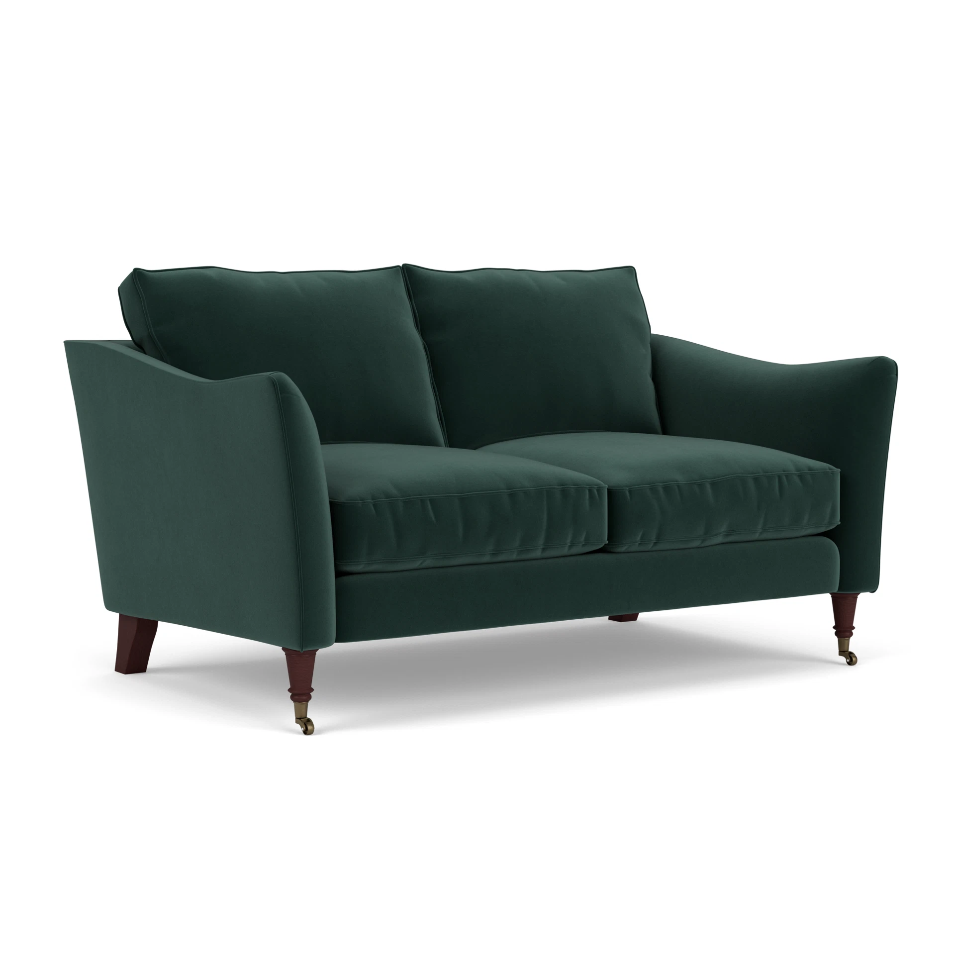 Robinson 2 Seater Sofa in Matt Velvet - Lake with Light legs