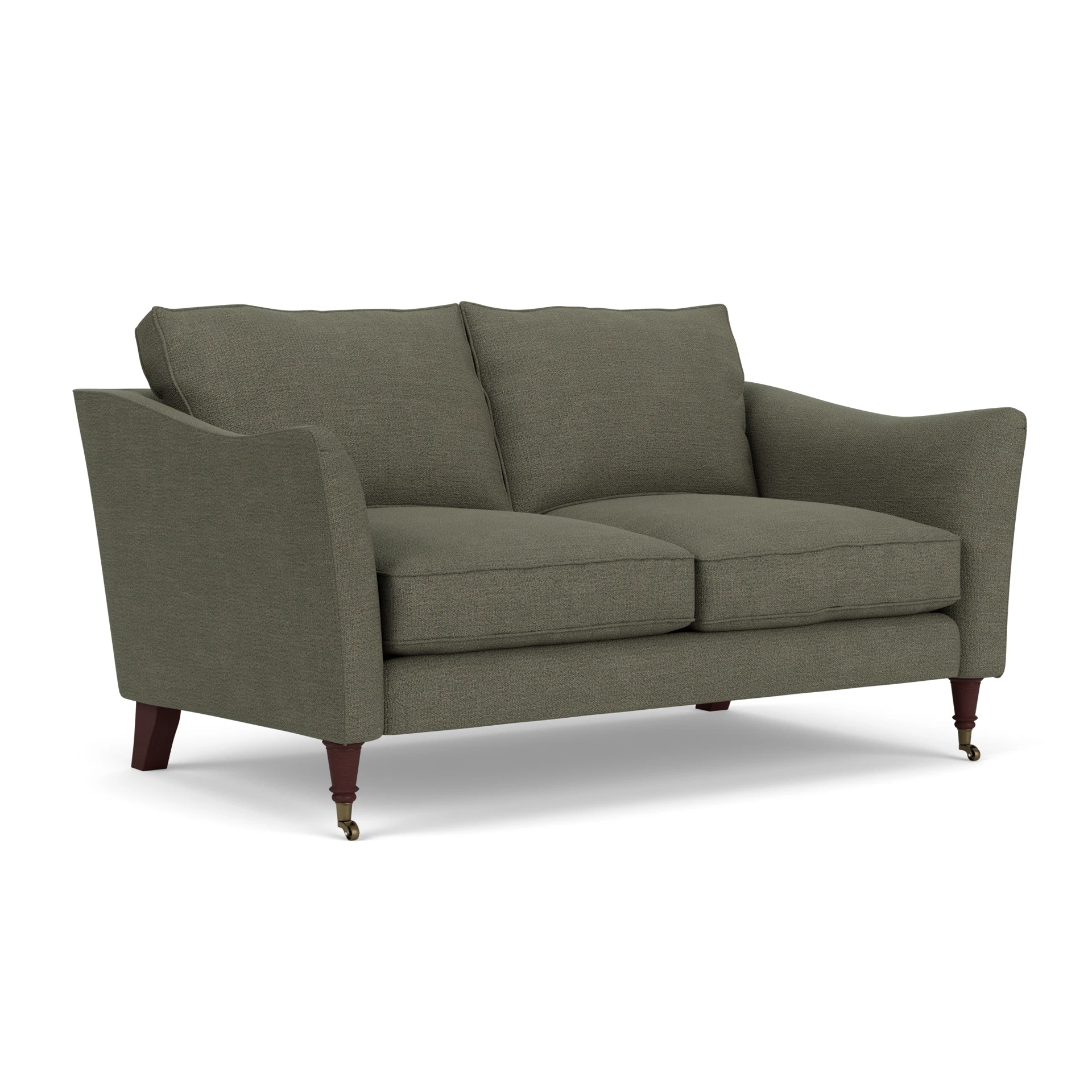 Robinson 2 Seater Sofa in Rustic Weave - Deep Forest with Light legs