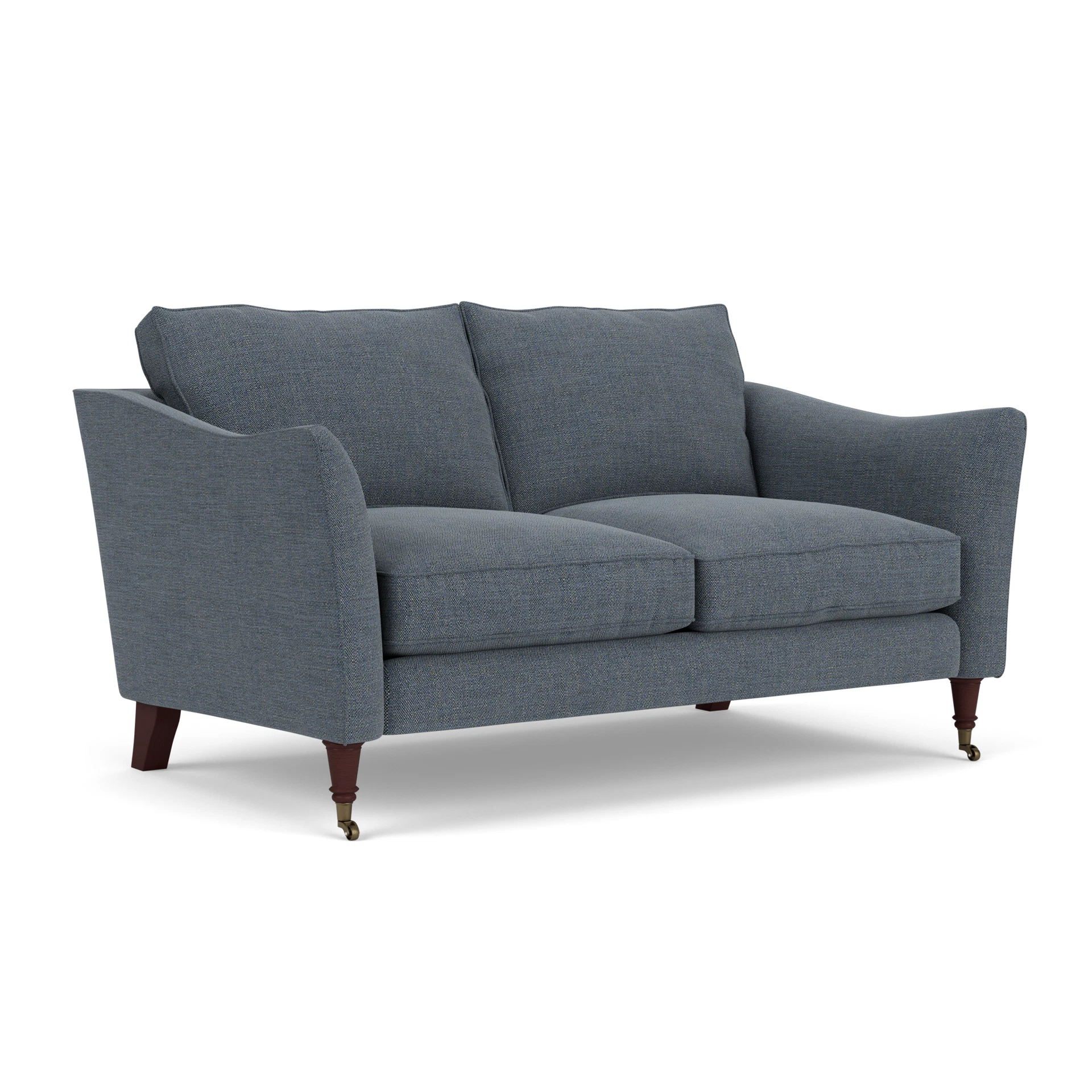 Robinson 2 Seater Sofa in Rustic Weave - Indigo with Light legs