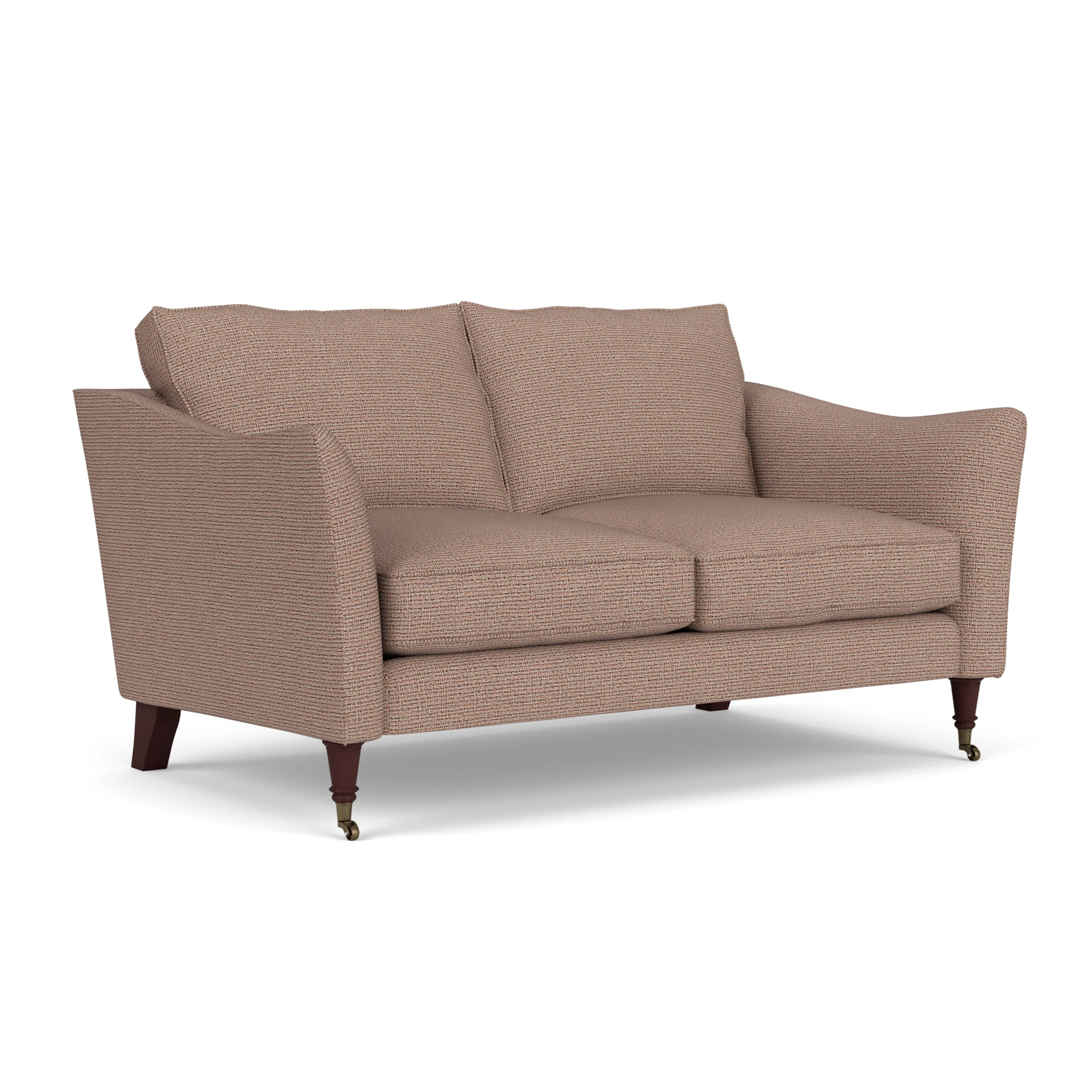Robinson 2 Seater Sofa in Textured Weave - Autumn Mix with Light legs