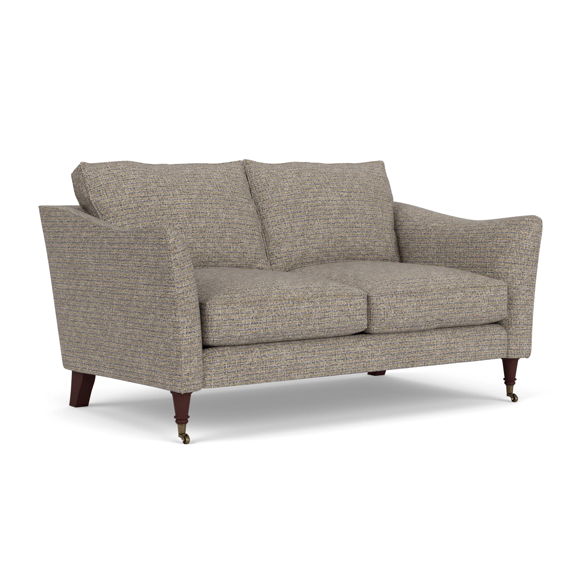Robinson 2 Seater Sofa in Textured Weave - Shoreline Mix with Light legs