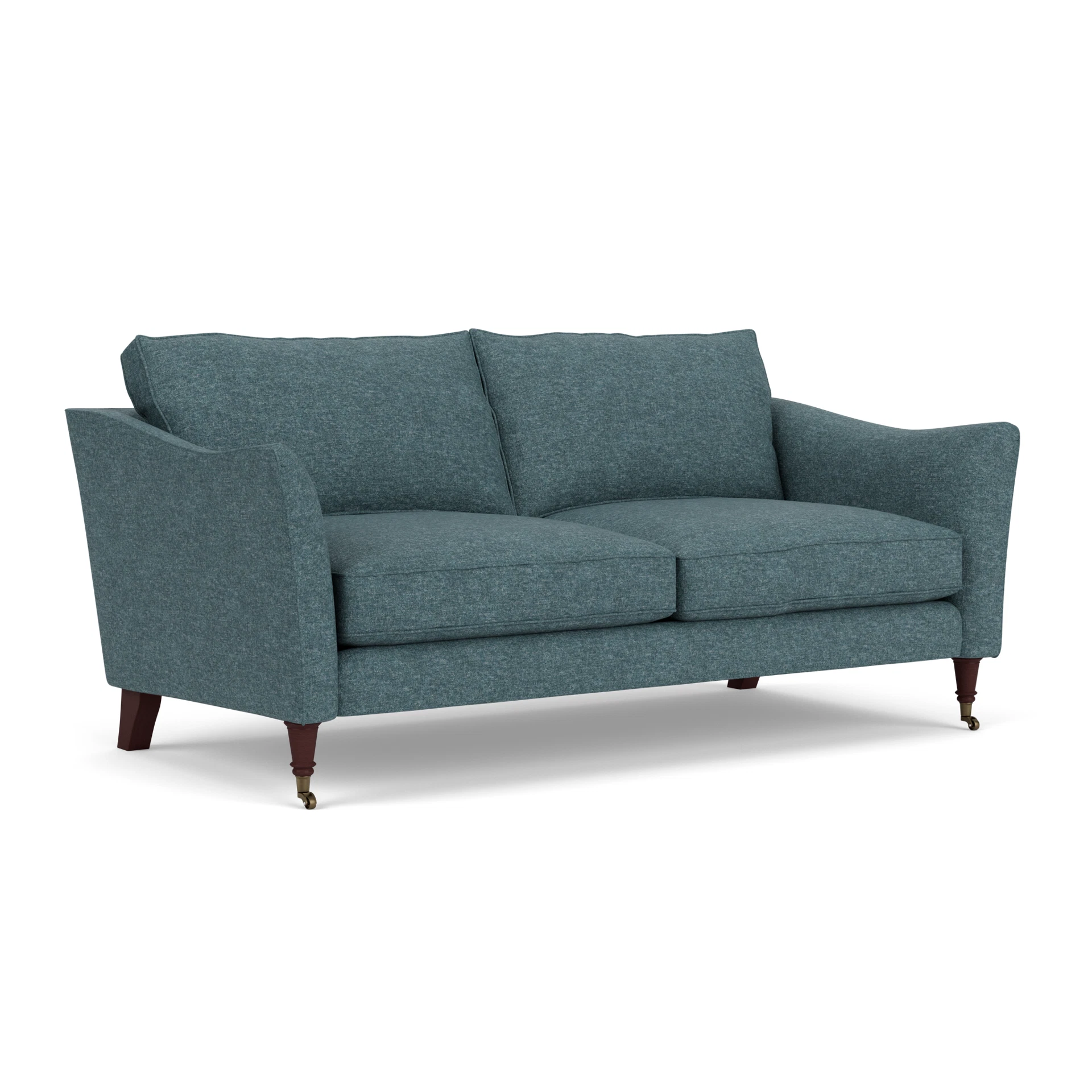 Robinson 3 Seater Sofa in Aquaclean Oxford - Lake Marl with Light legs