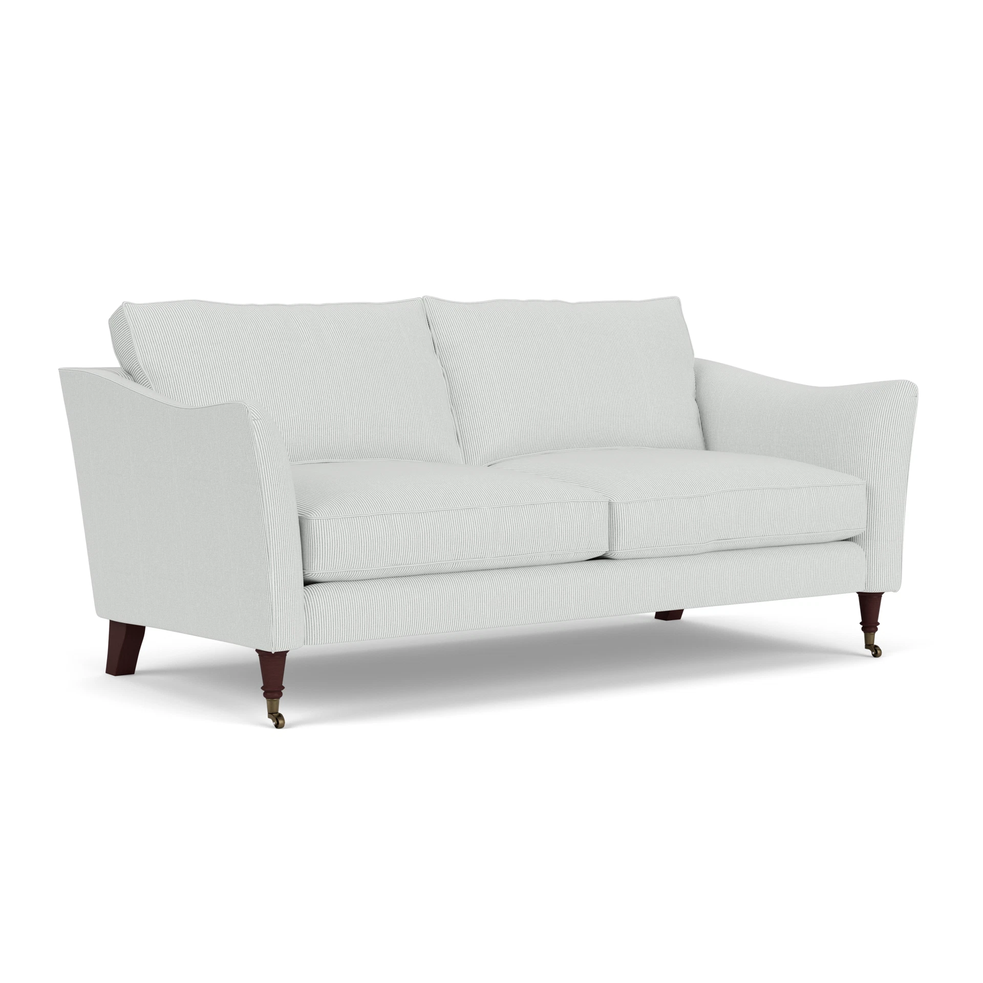 Robinson 3 Seater Sofa in Broadway Stripe - Duck Egg with Light legs