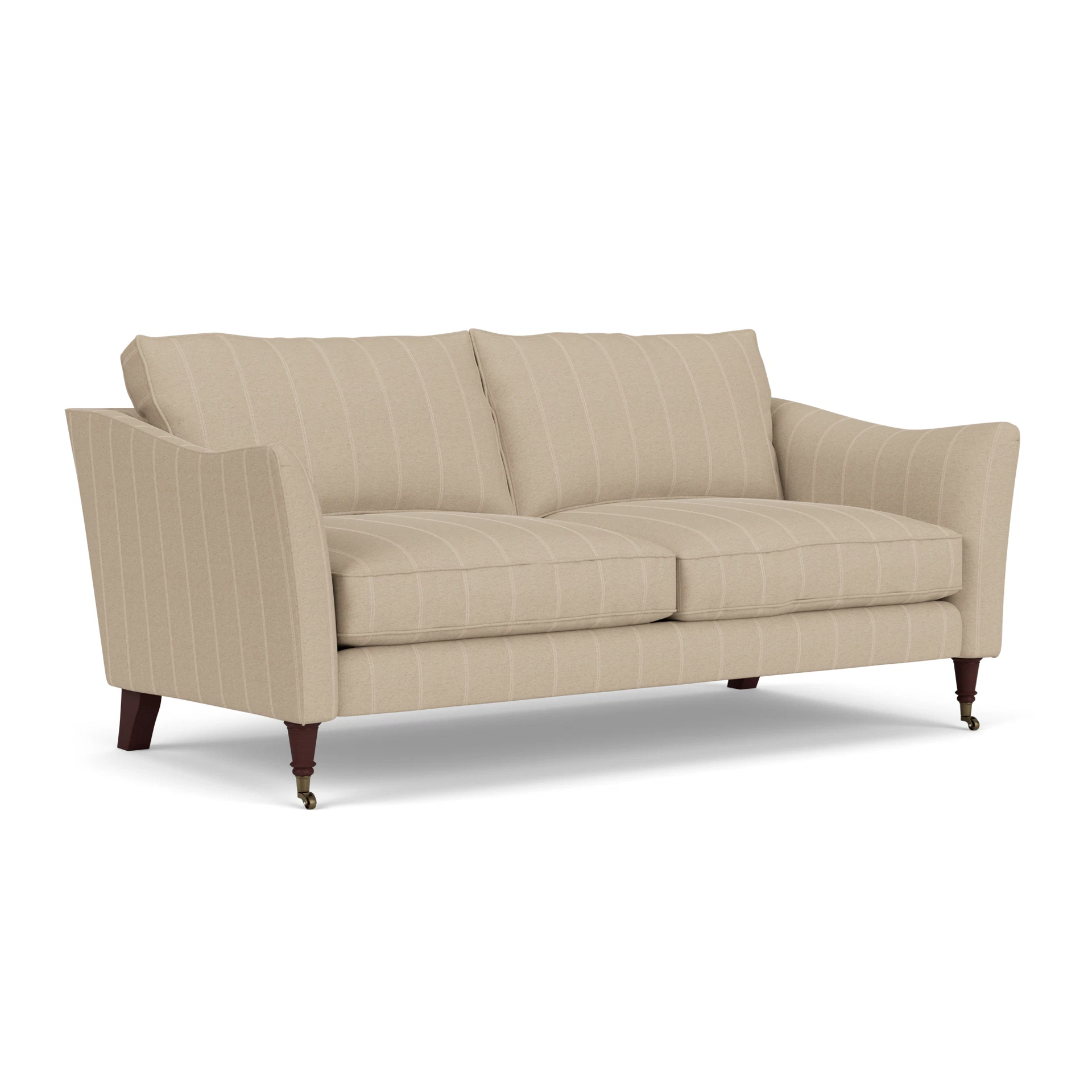 Robinson 3 Seater Sofa in Compton Stripe - Natural with Light legs