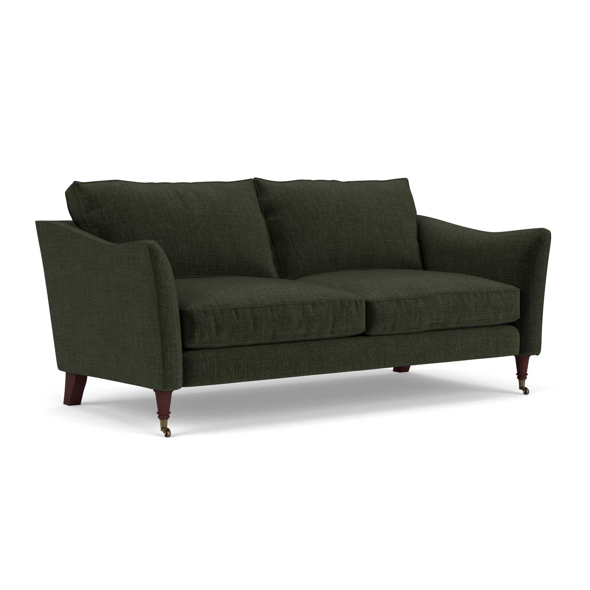 Robinson 3 Seater Sofa in Eco Chenille - Moss with Light legs