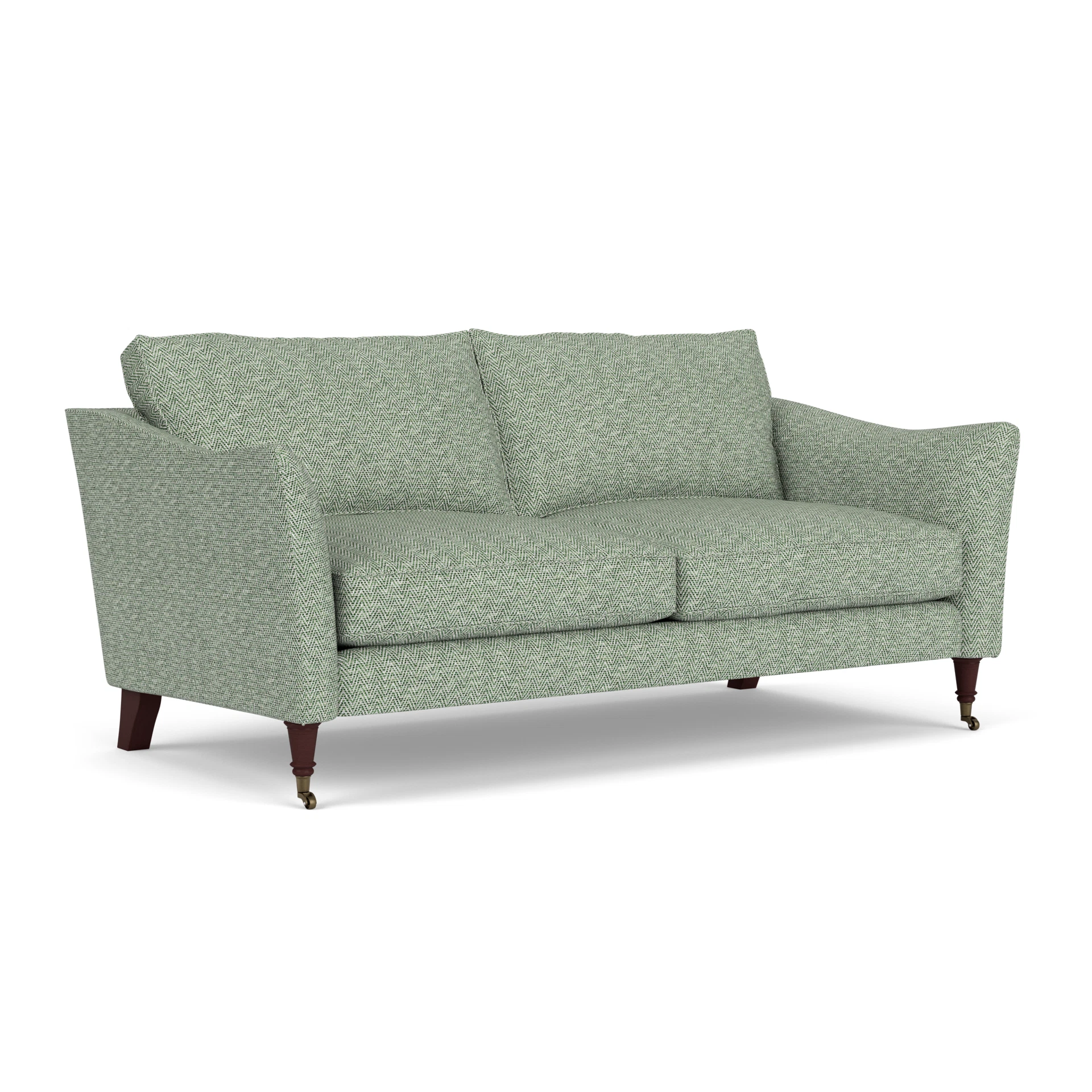 Robinson 3 Seater Sofa in Herringbone Weave - Lake with Light legs