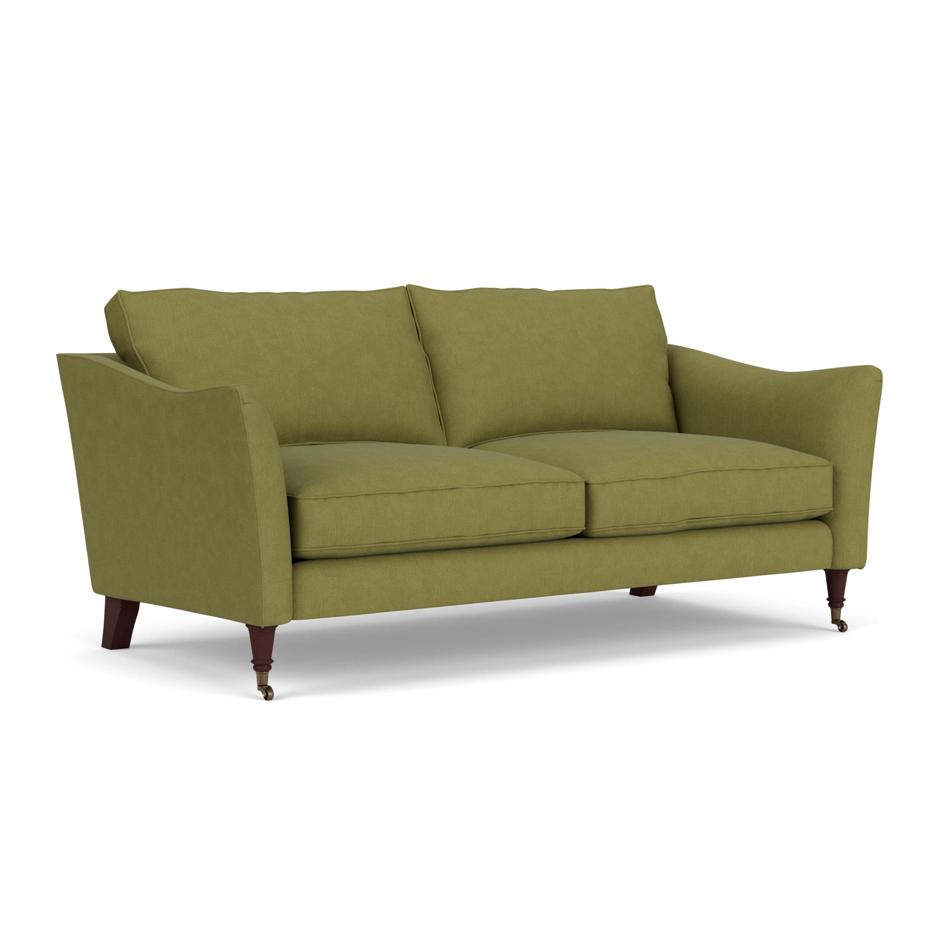 Robinson 3 Seater Sofa in House Linen Mix - Apple with Light legs