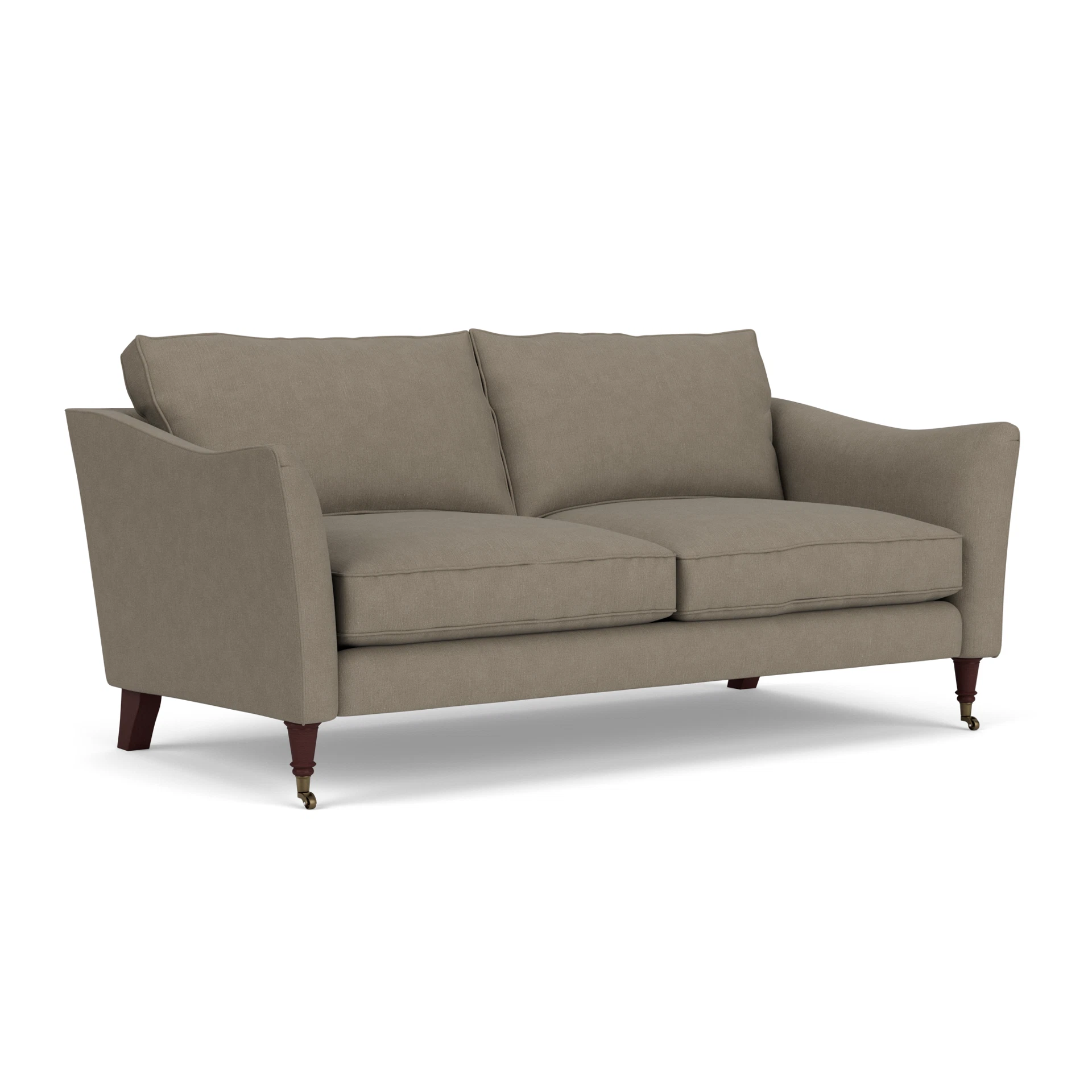 Robinson 3 Seater Sofa in House Linen Mix - Mid Grey with Light legs