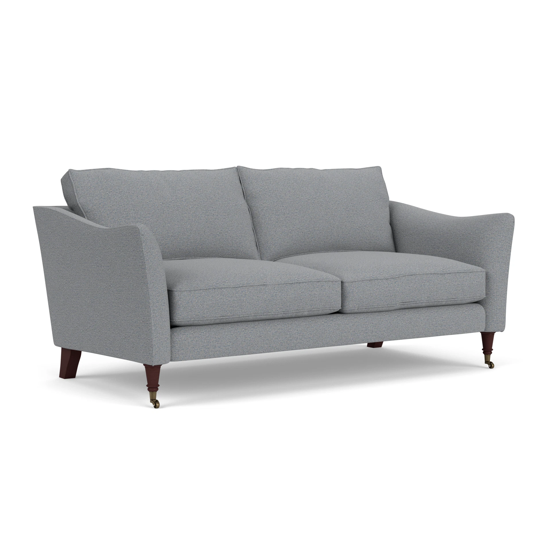Robinson 3 Seater Sofa in House Weave - Blue Marl with Light legs
