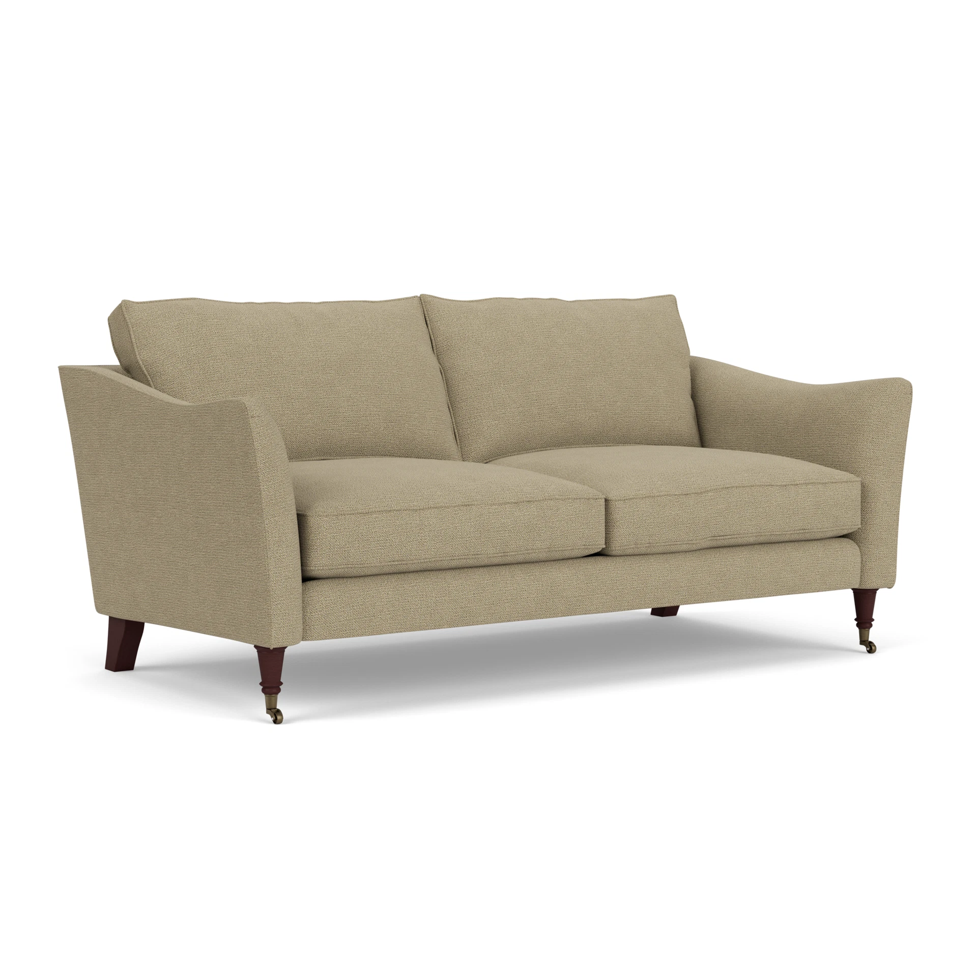 Robinson 3 Seater Sofa in House Weave - Green Marl with Light legs
