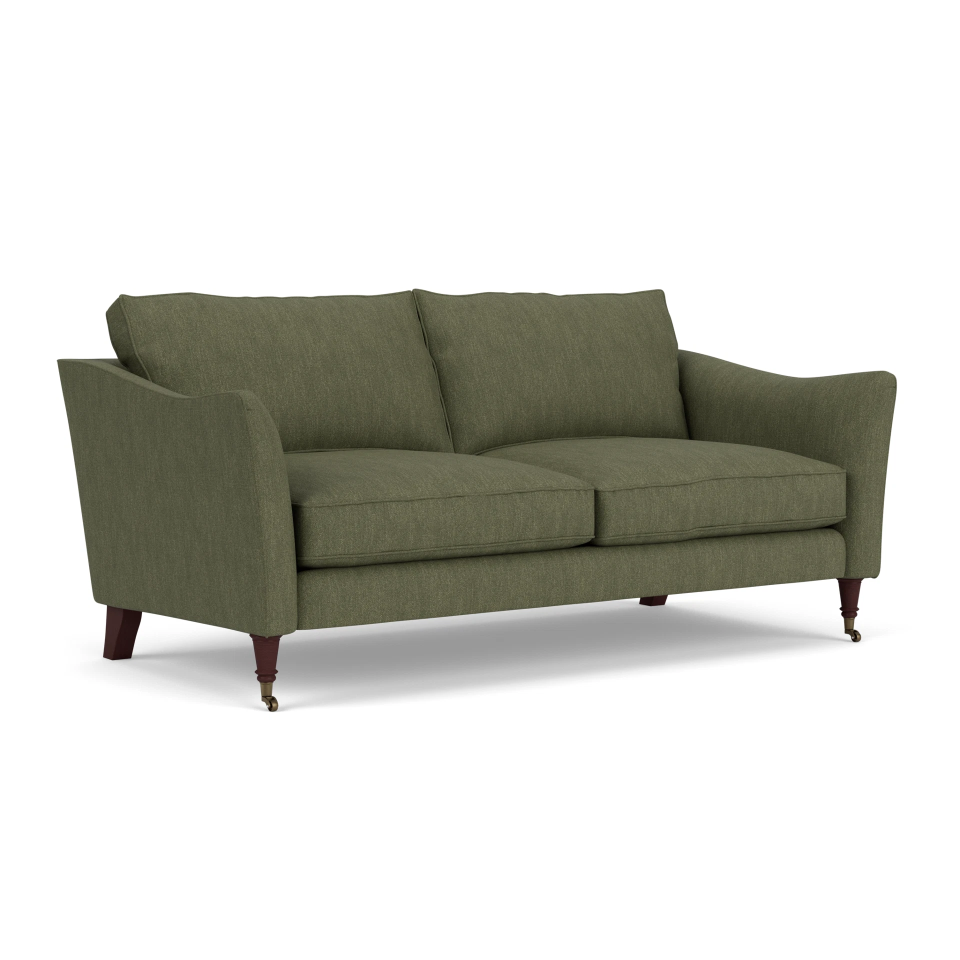 Robinson 3 Seater Sofa in Luxury Italian Linen - Fern with Light legs