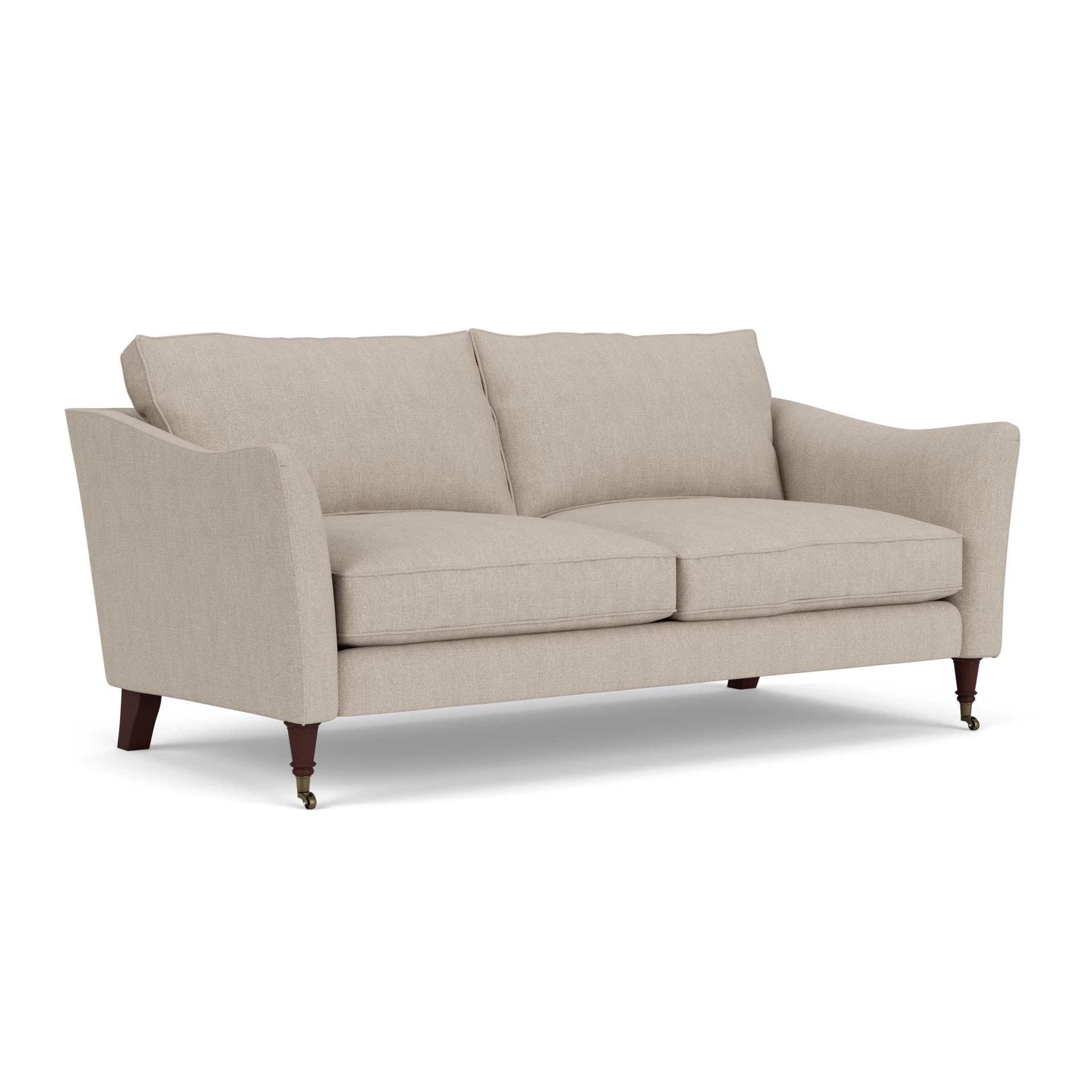 Robinson 3 Seater Sofa in Luxury Italian Linen - Natural with Light legs