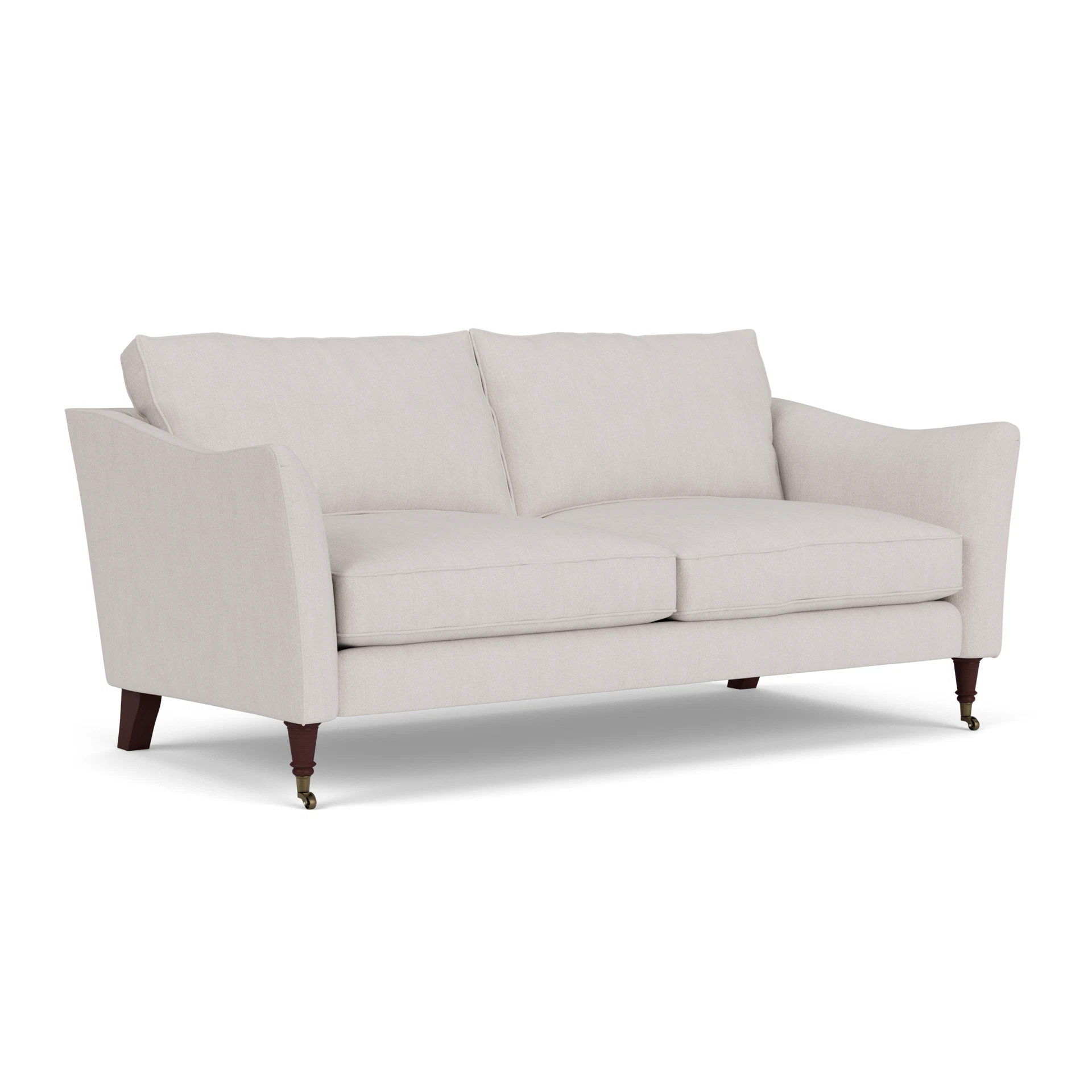 Robinson 3 Seater Sofa in Luxury Italian Linen - Soft White with Light legs