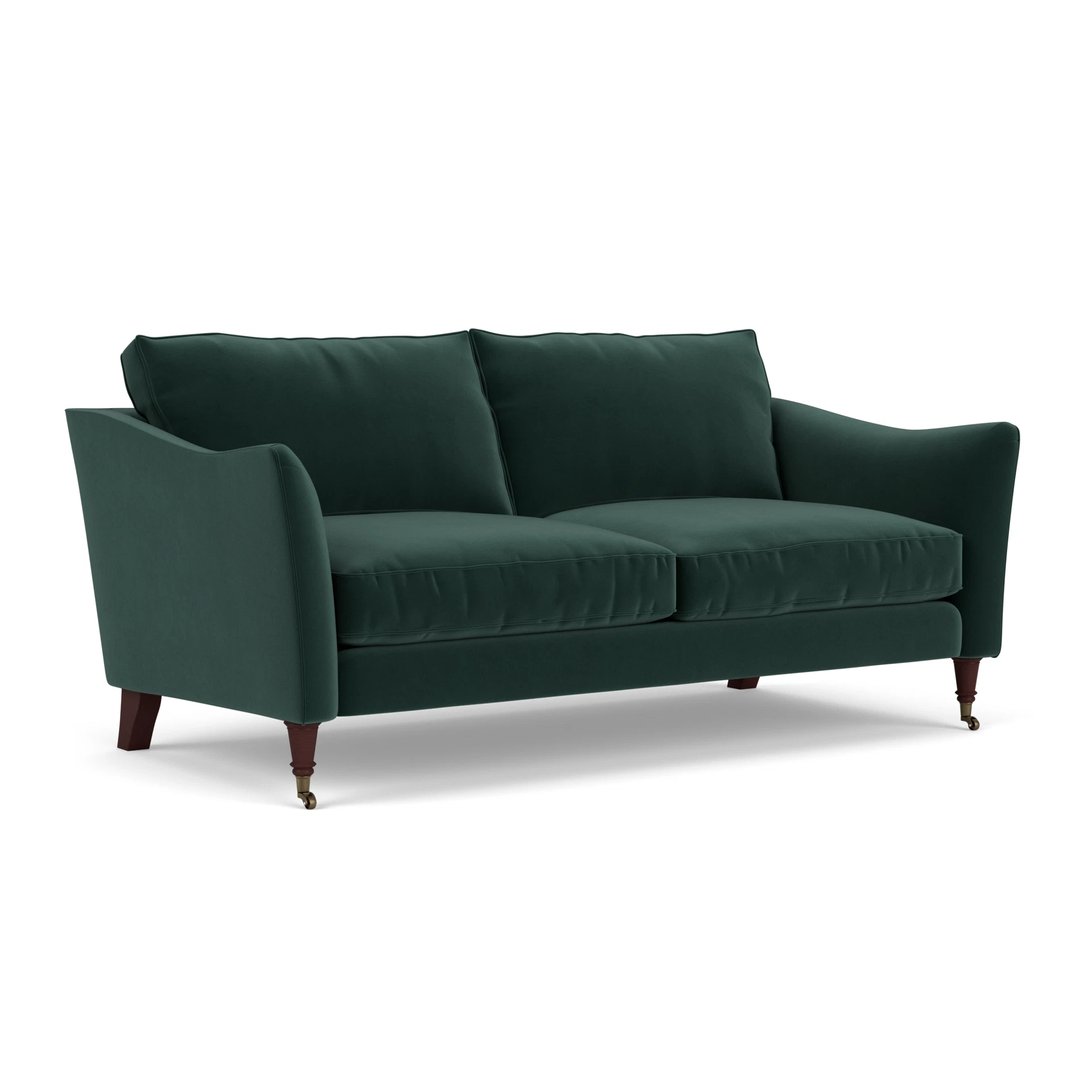 Robinson 3 Seater Sofa in Matt Velvet - Lake with Light legs