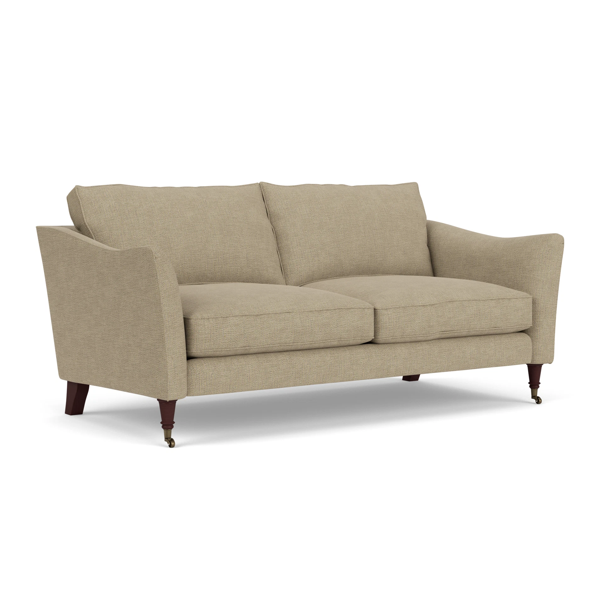 Robinson 3 Seater Sofa in Rustic Weave - Apple with Light legs