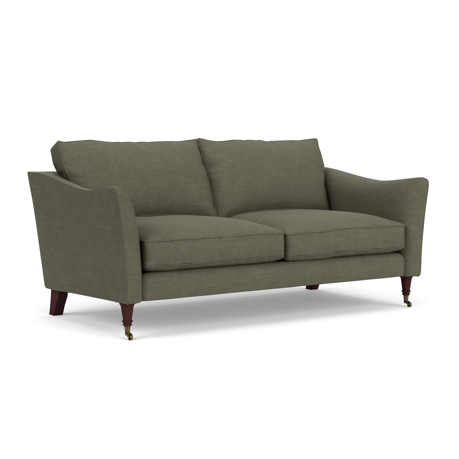 Robinson 3 Seater Sofa in Rustic Weave - Deep Forest with Light legs