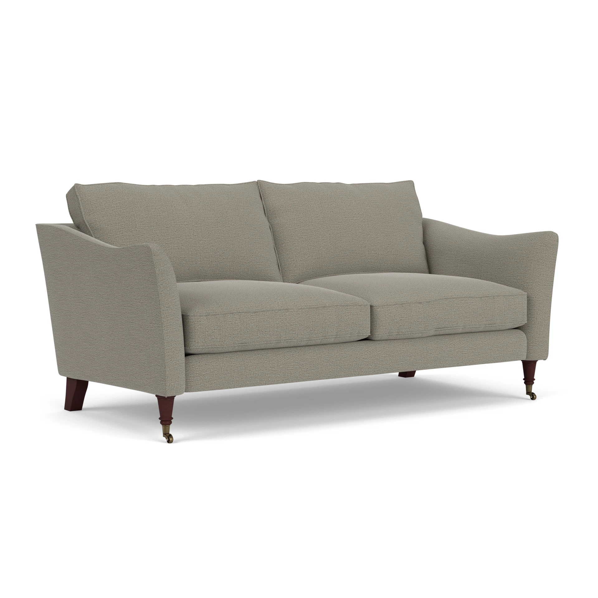 Robinson 3 Seater Sofa in Rustic Weave - Flax with Light legs