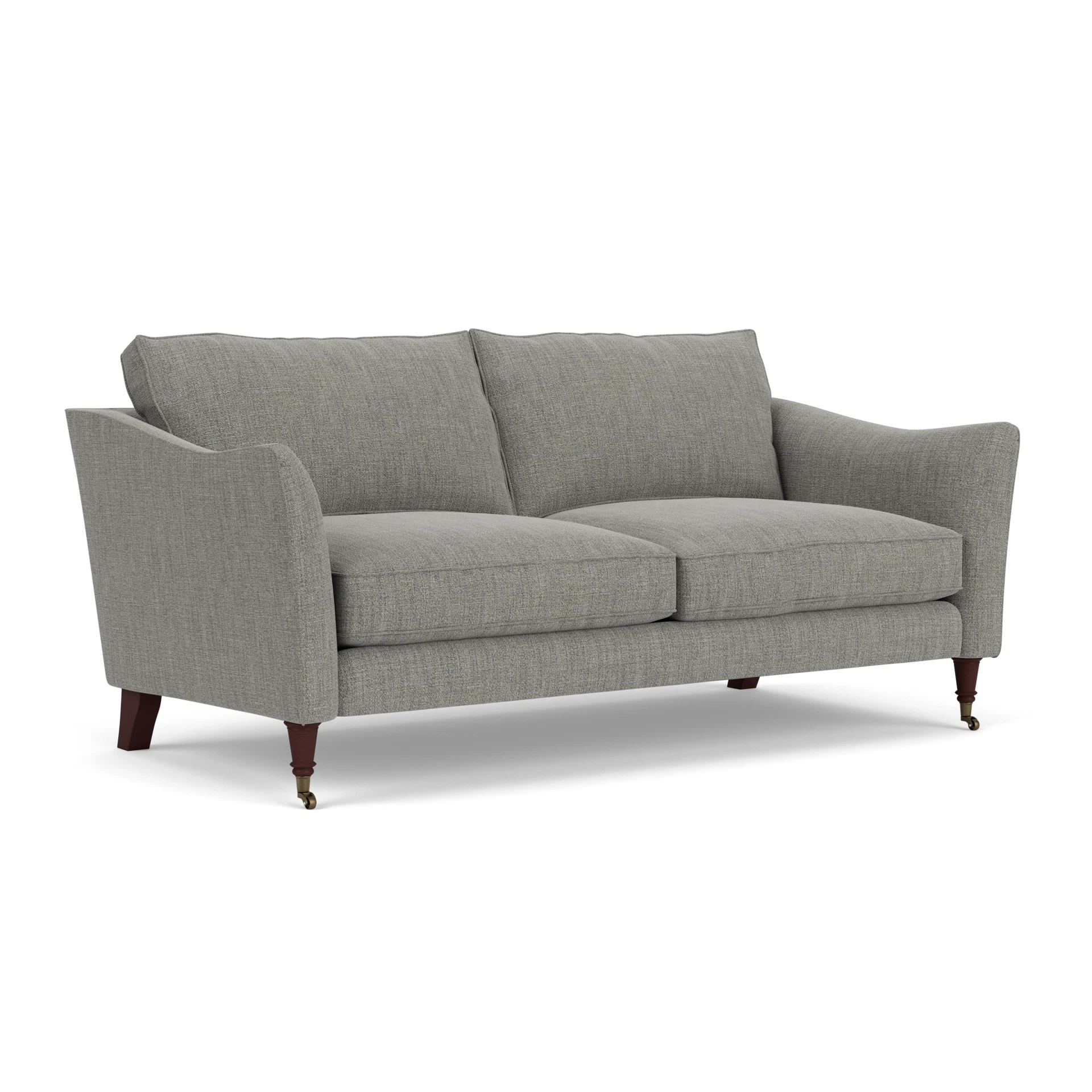 Robinson 3 Seater Sofa in Rustic Weave - Grey Marl with Light legs