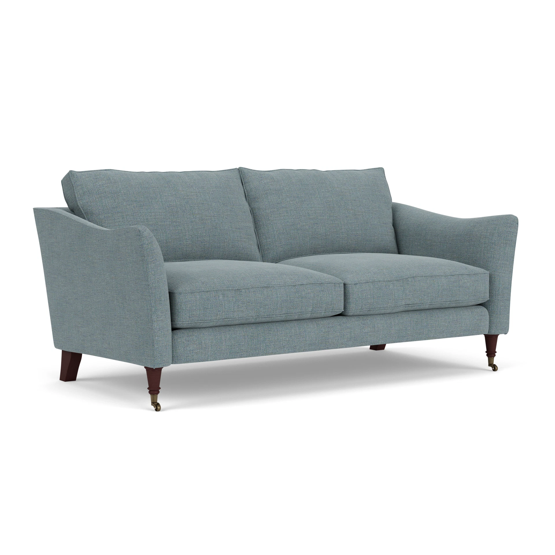 Robinson 3 Seater Sofa in Rustic Weave - Teal Marl with Light legs