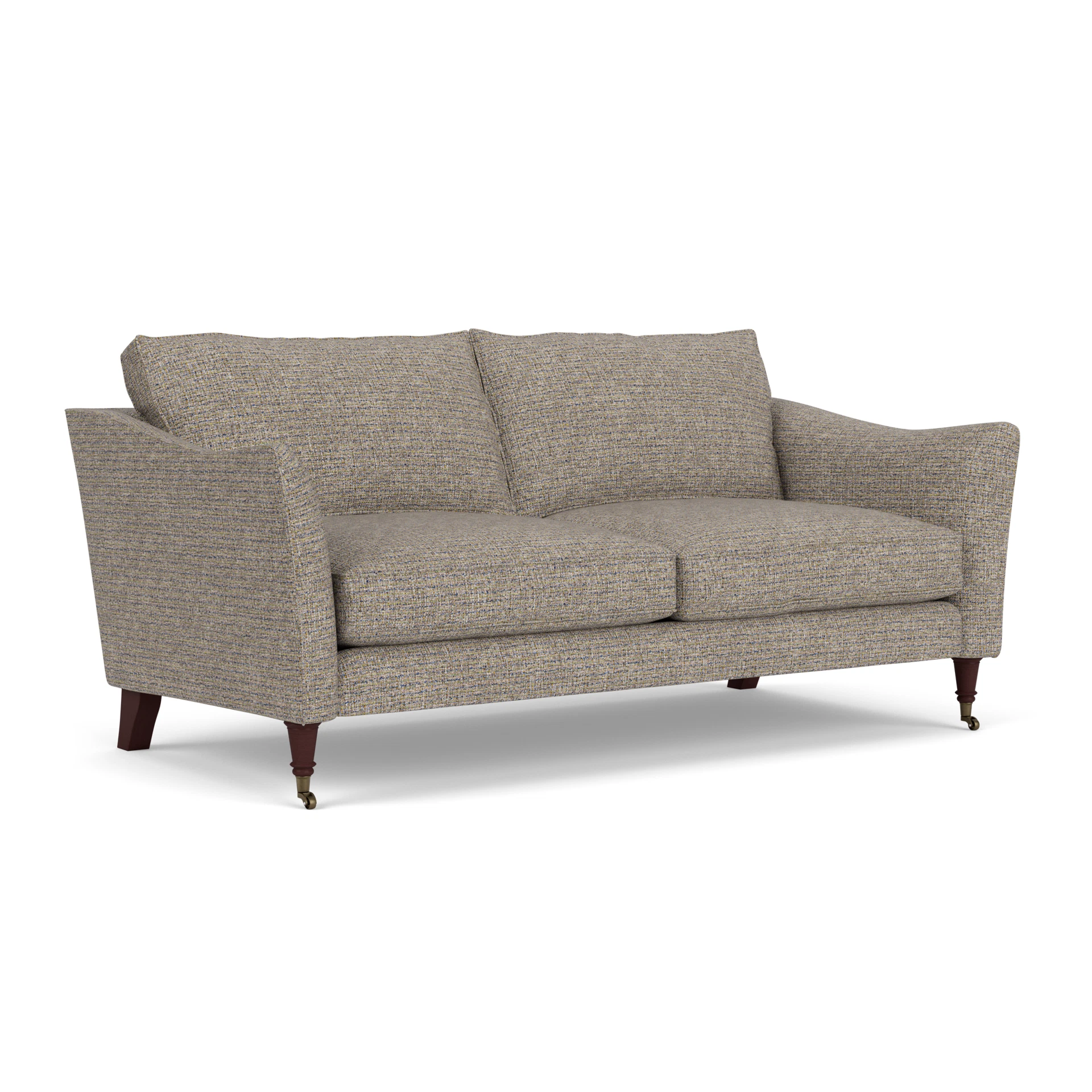 Robinson 3 Seater Sofa in Textured Weave - Shoreline Mix with Light legs