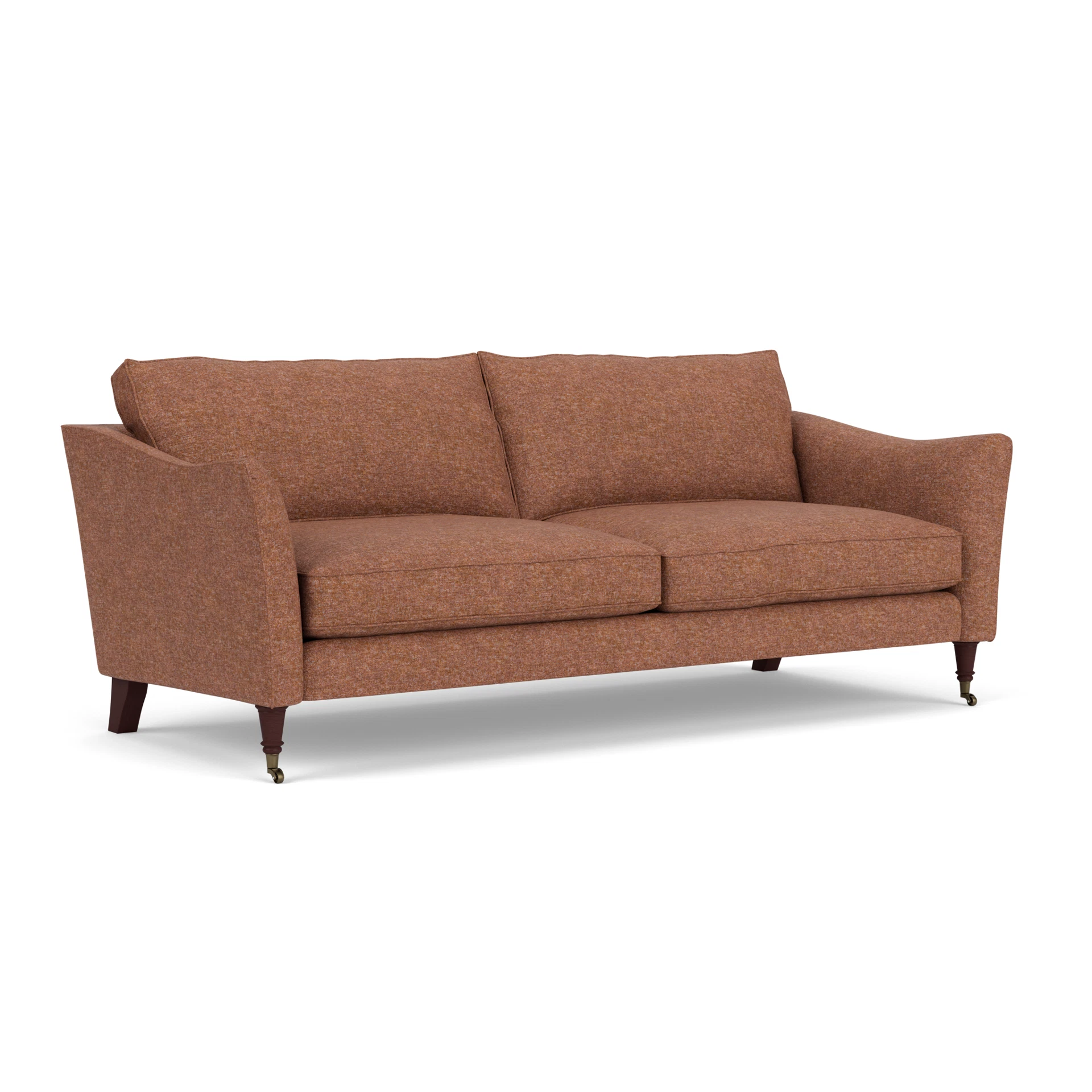 Robinson 4 Seater Sofa in Aquaclean Oxford - Brick Marl with Light legs