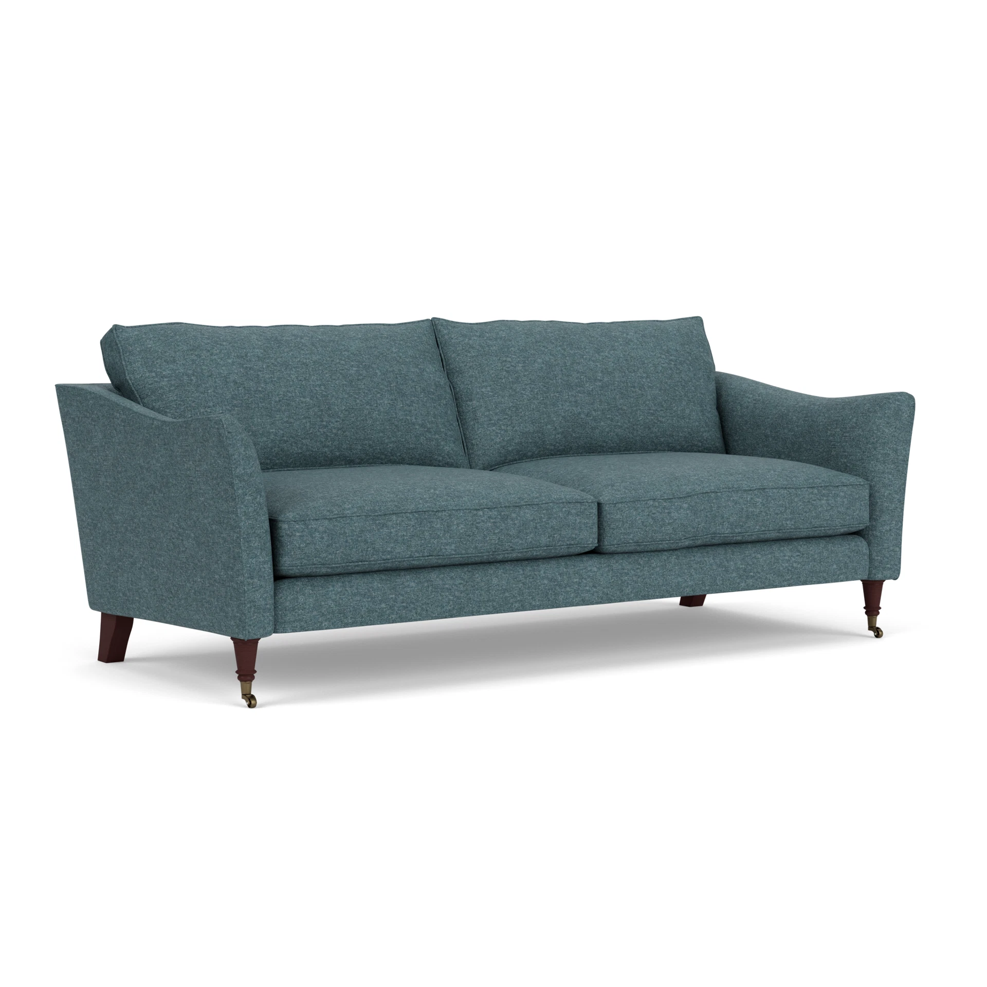Robinson 4 Seater Sofa in Aquaclean Oxford - Lake Marl with Light legs