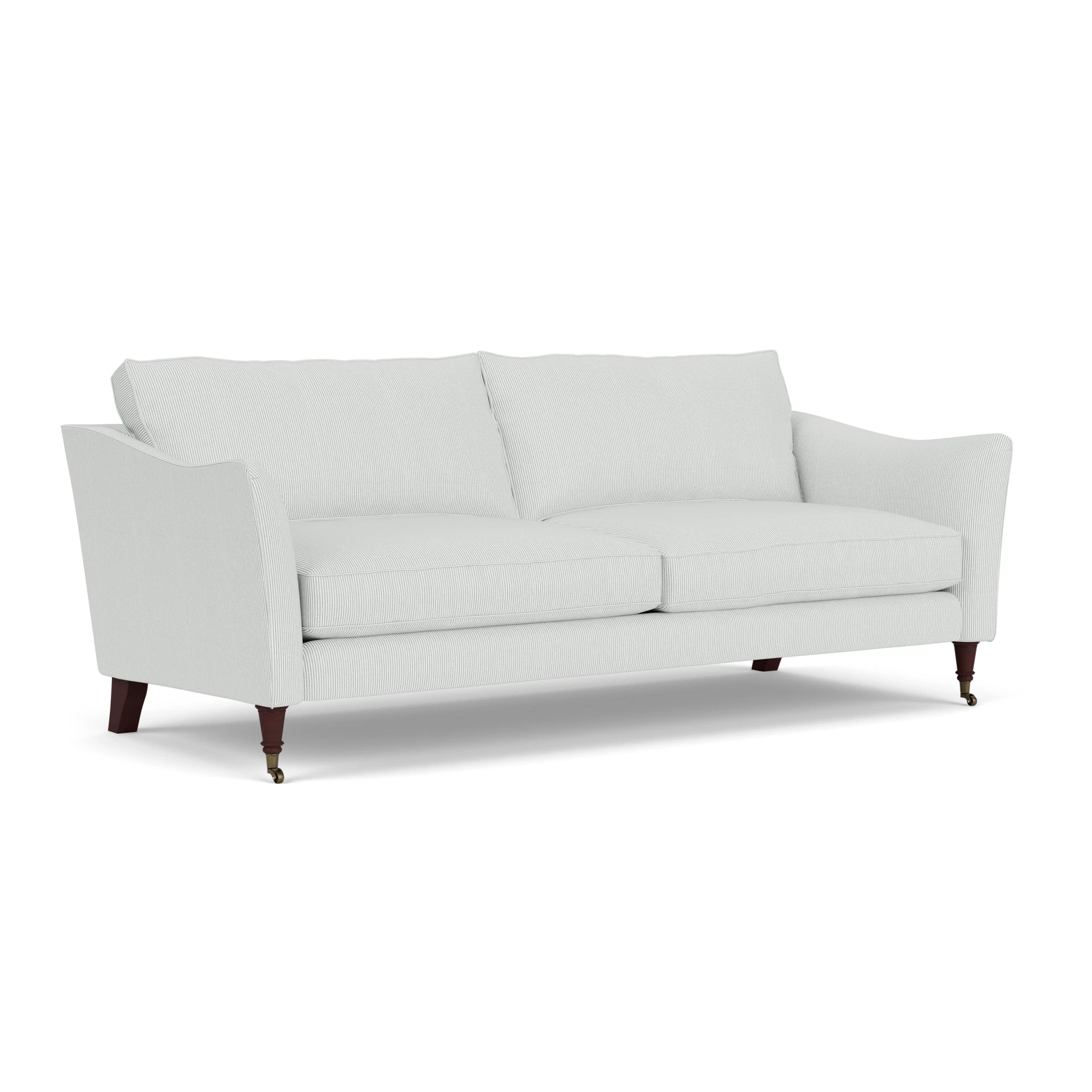 Robinson 4 Seater Sofa in Broadway Stripe - Duck Egg with Light legs