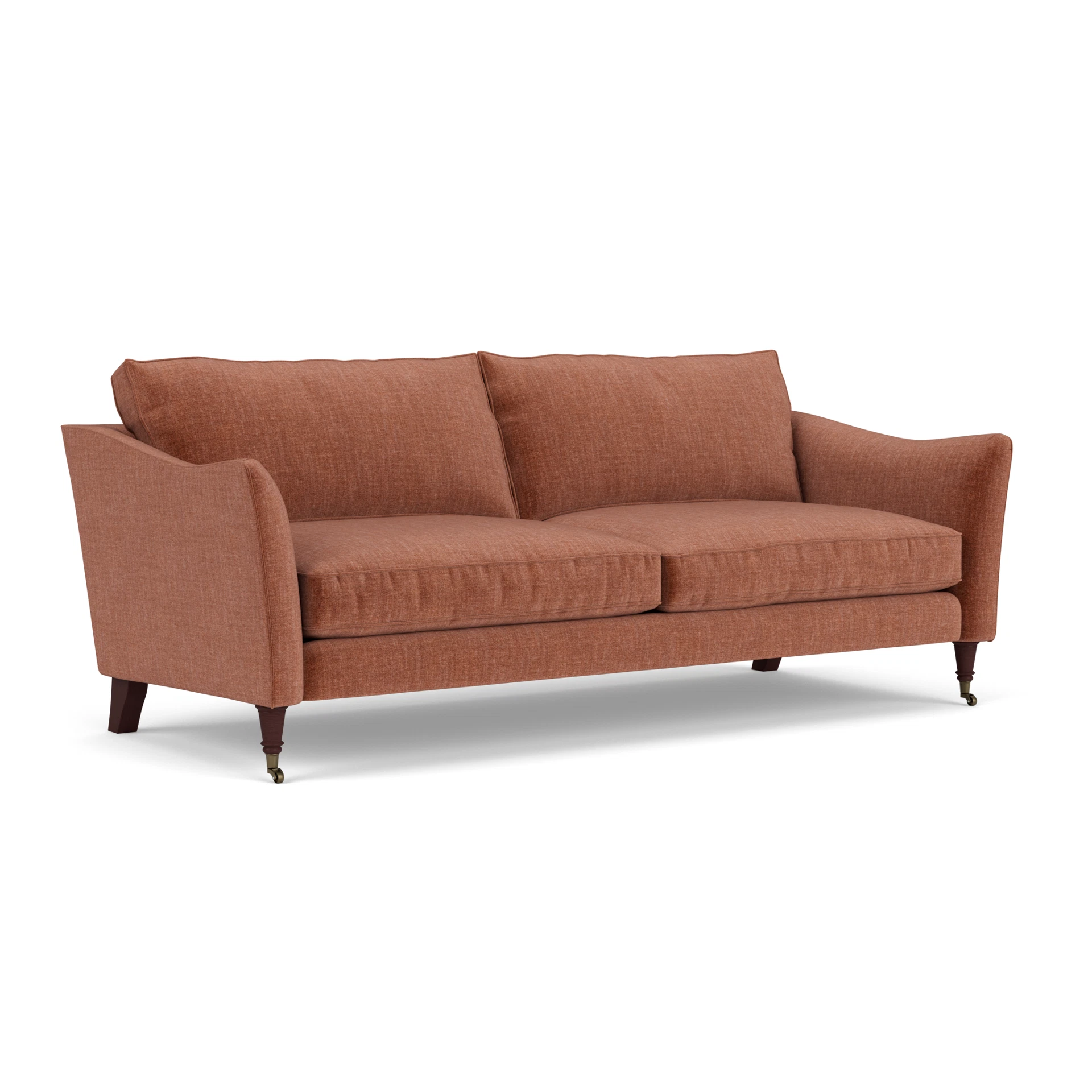 Robinson 4 Seater Sofa in Eco Chenille - Cinnamon with Light legs