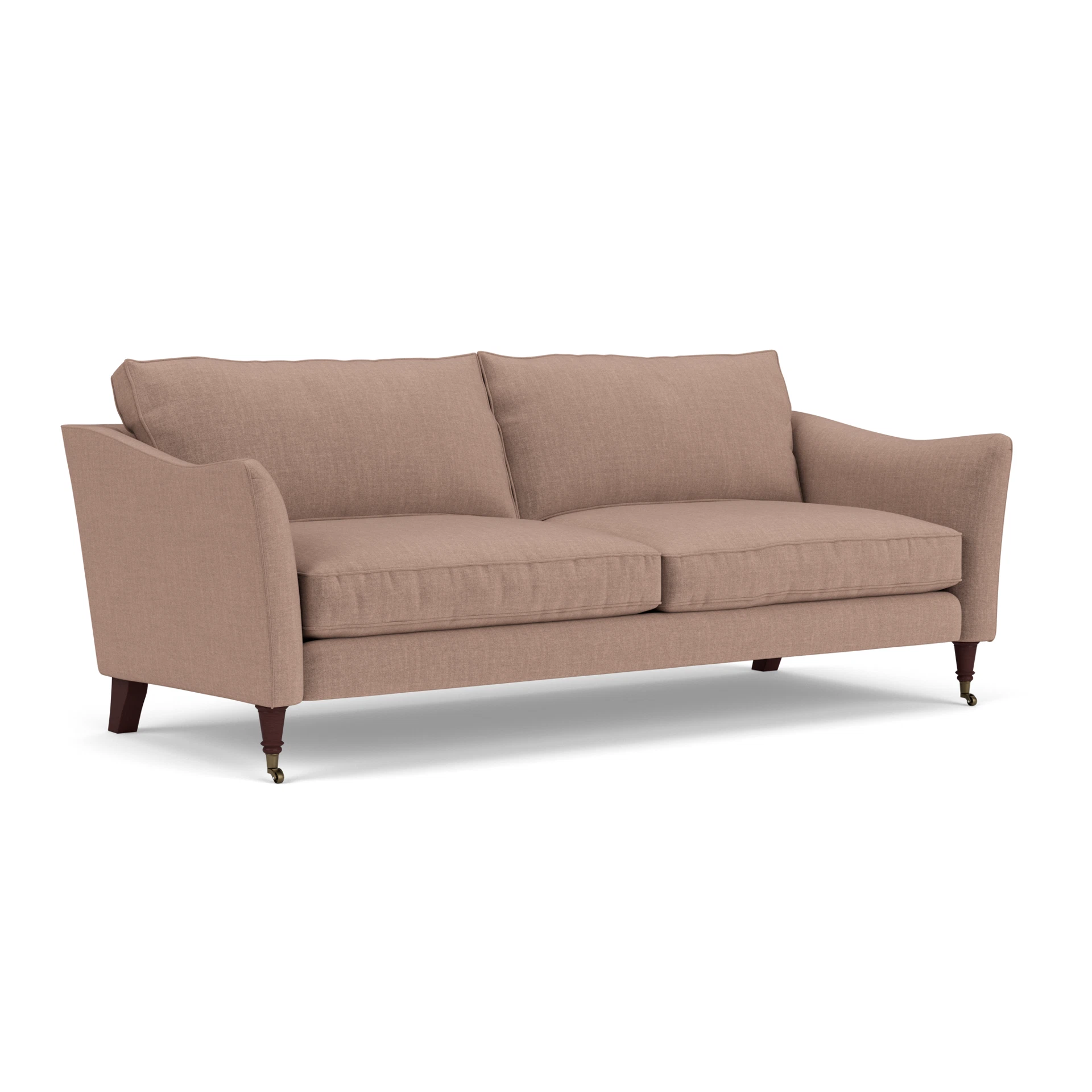 Robinson 4 Seater Sofa in Eco Chenille - Dusky Rose with Light legs