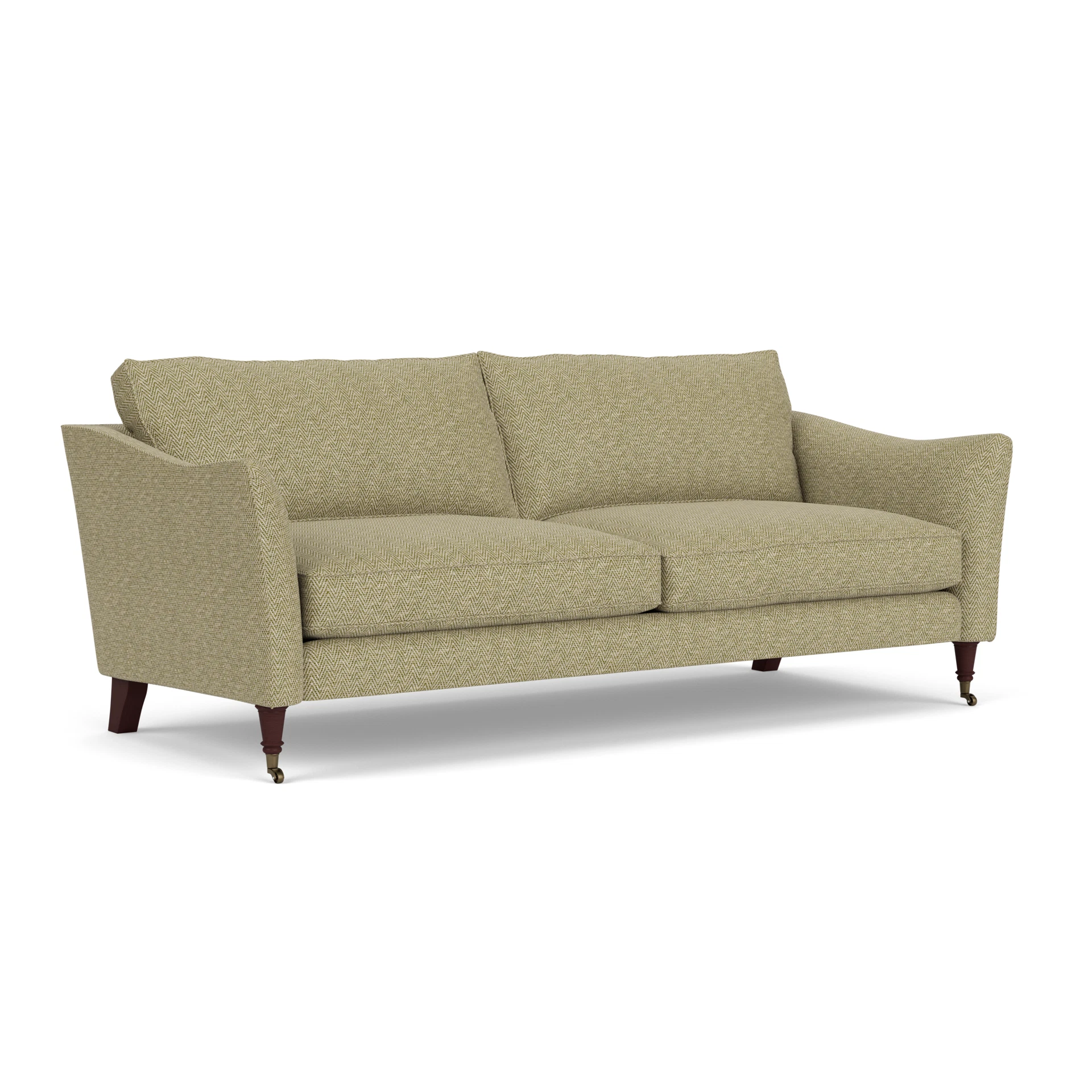 Robinson 4 Seater Sofa in Herringbone Weave - Apple with Light legs
